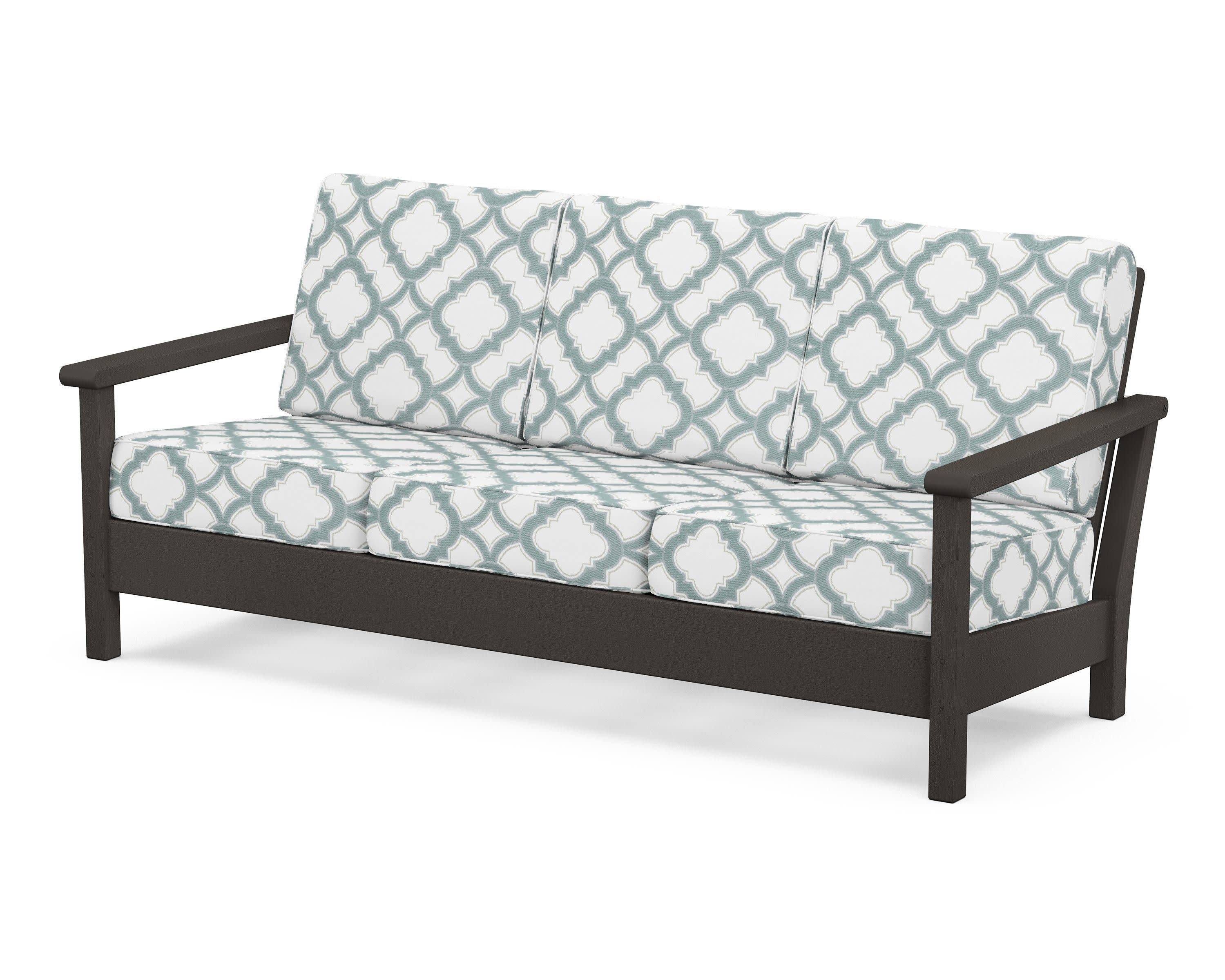 Harbour Deep Seating Sofa in Vintage Coffee / Trellis Glacier Spa