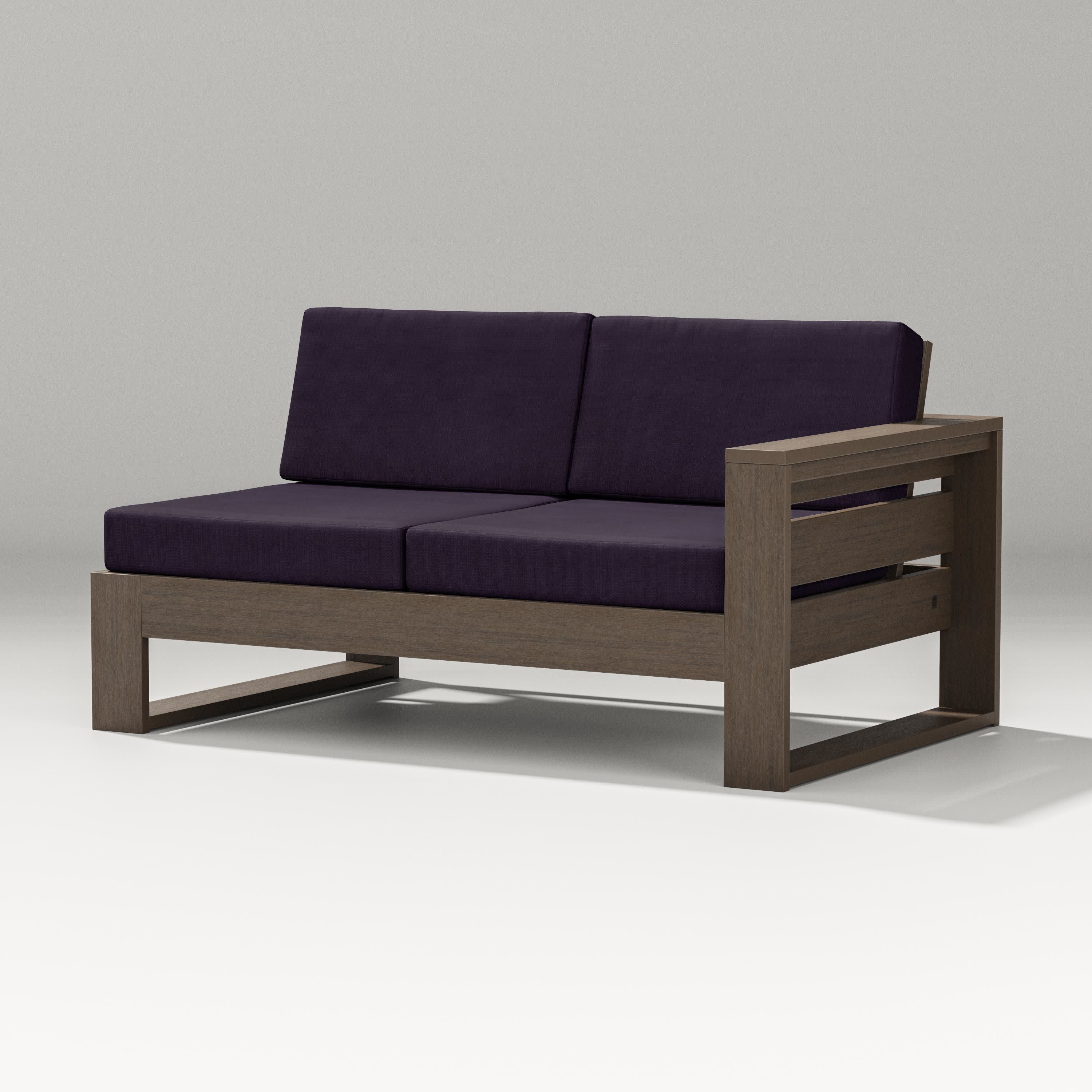 Latitude Modular Right Arm Loveseat in Kona / Navy Linen
