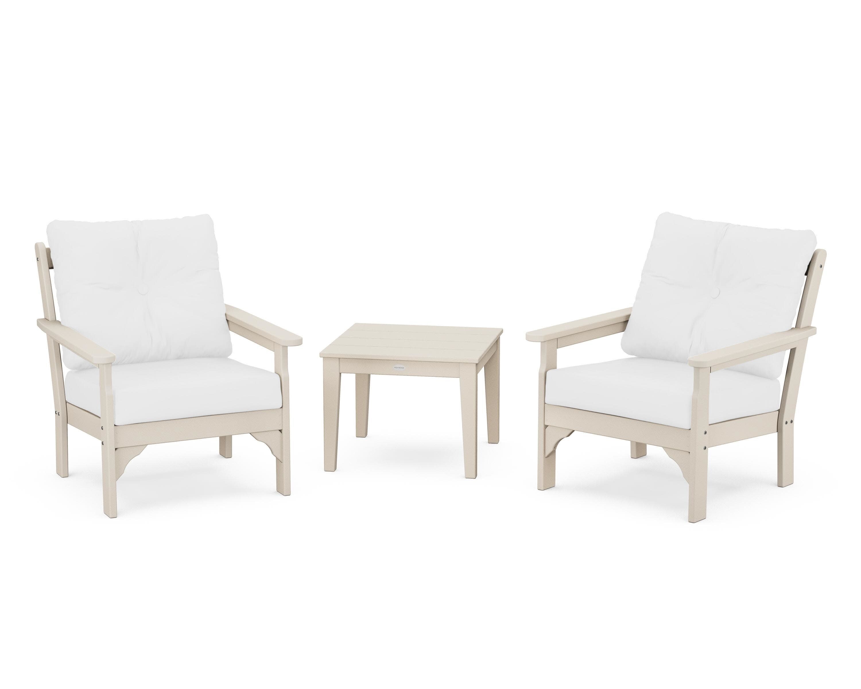 Vineyard 3-Piece Deep Seating Set in Sand / Natural