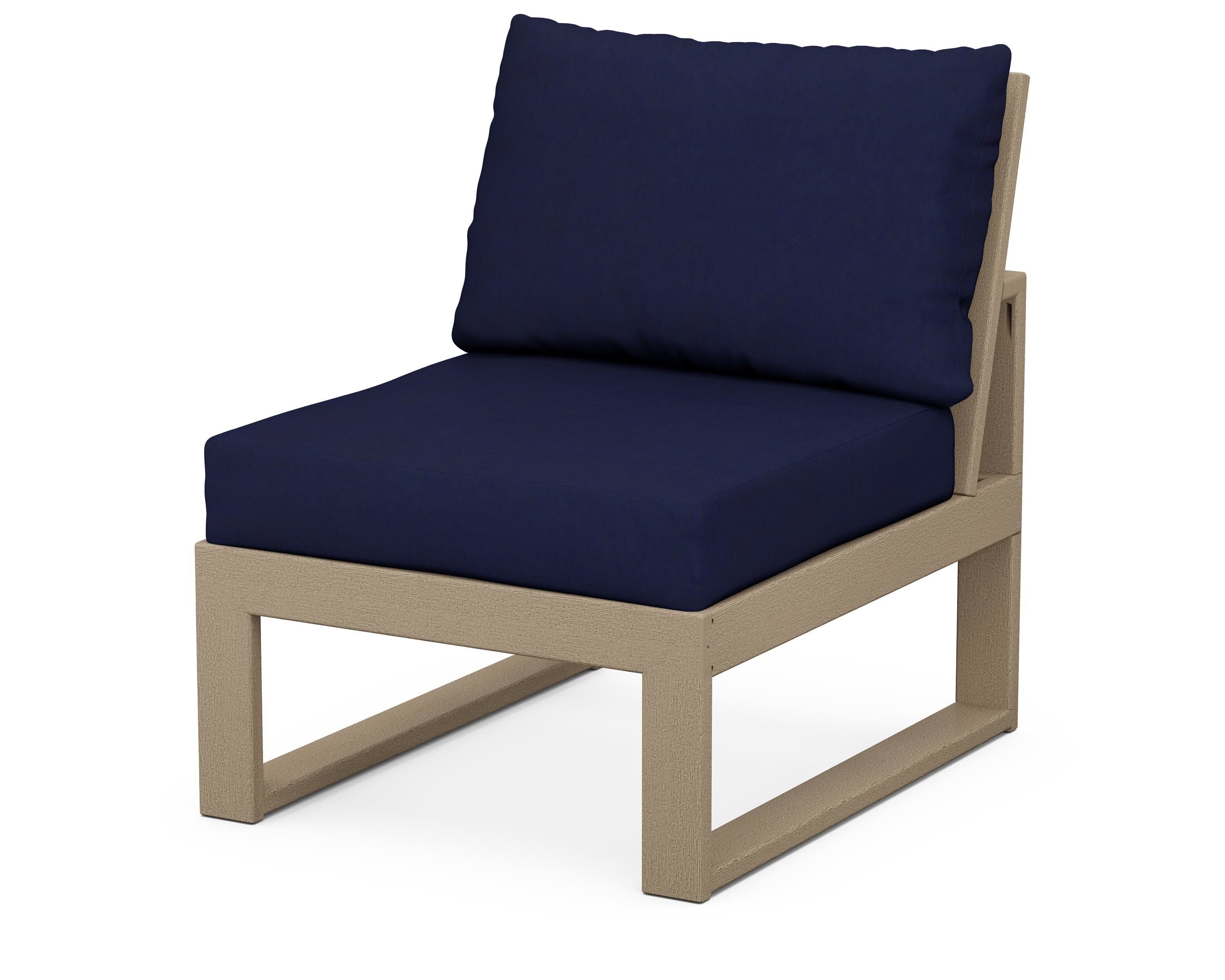 Modular Armless Chair in Vintage Sahara / Navy