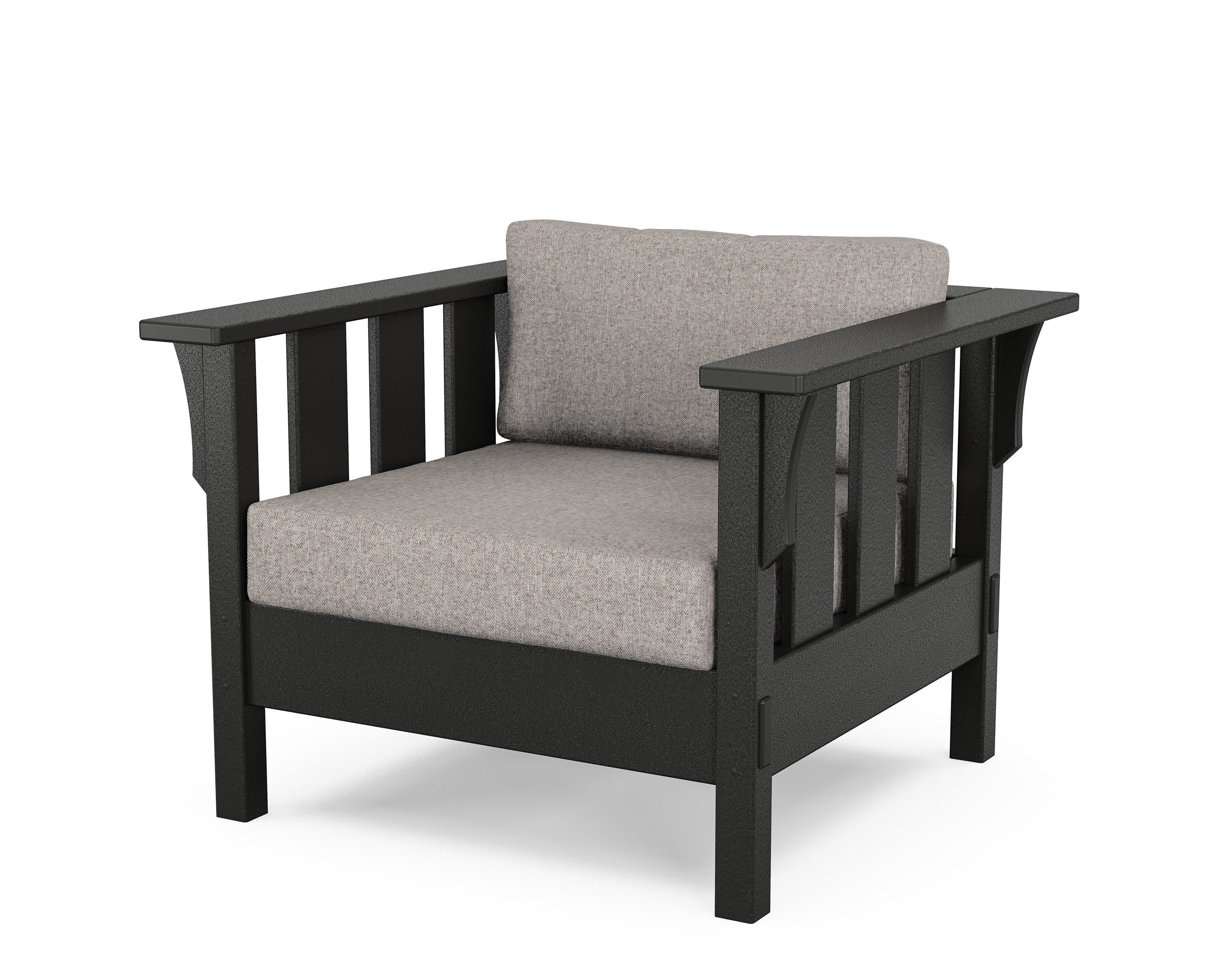 Acadia Deep Seating Chair in Black / Weathered Tweed