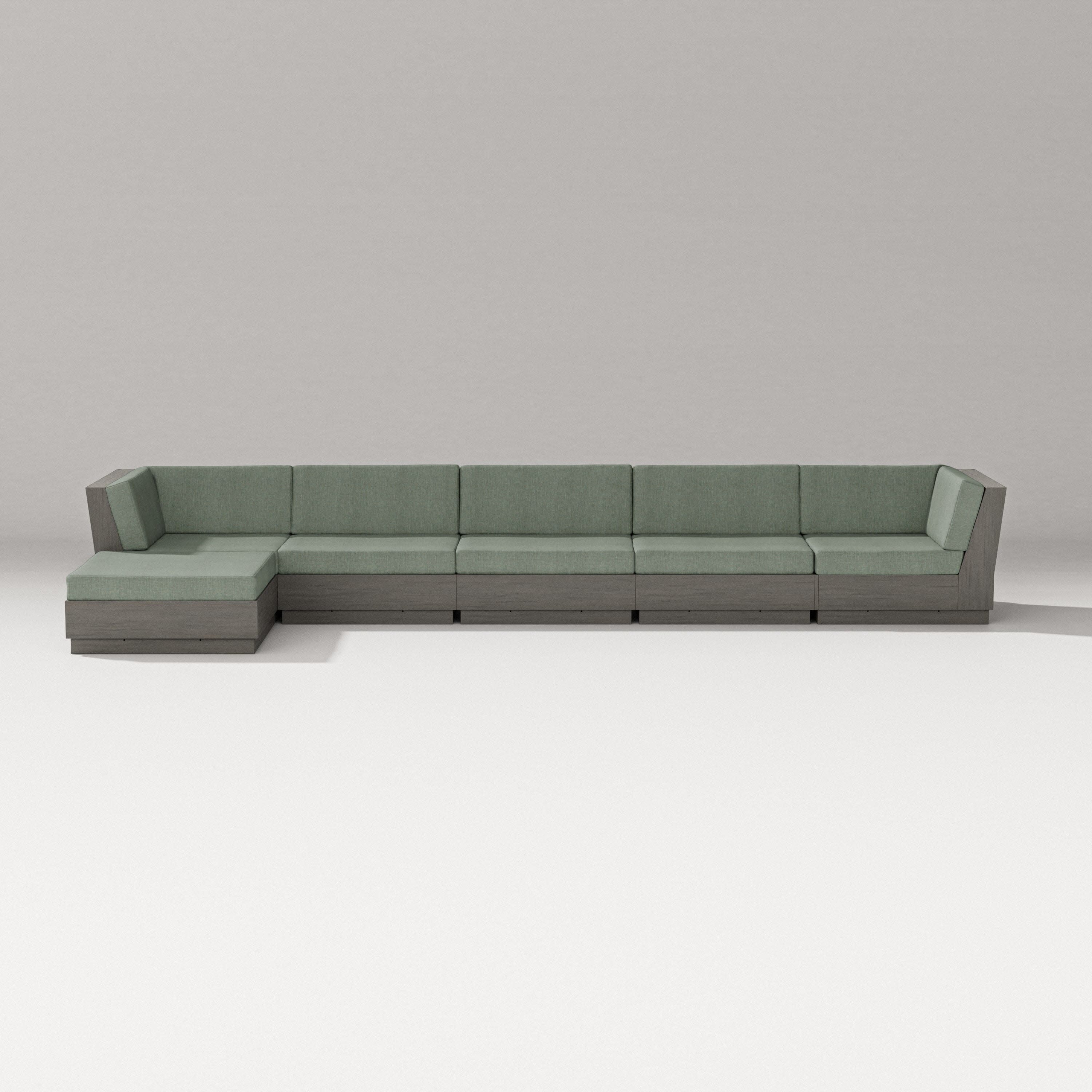 Elevate 6-Piece Chaise Sectional in Driftwood / Cast Sage