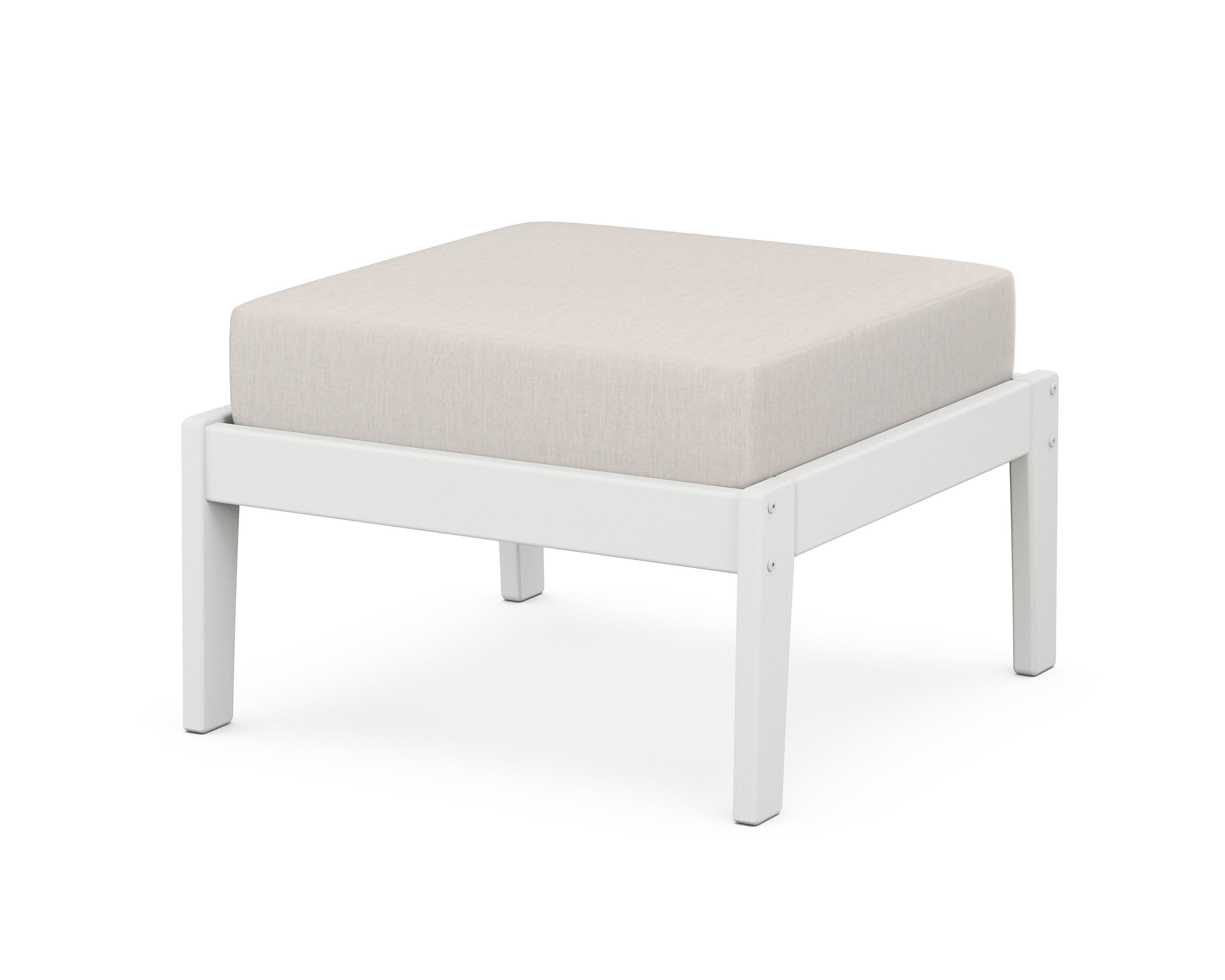 Deep Seating Ottoman in White / Cast Ash