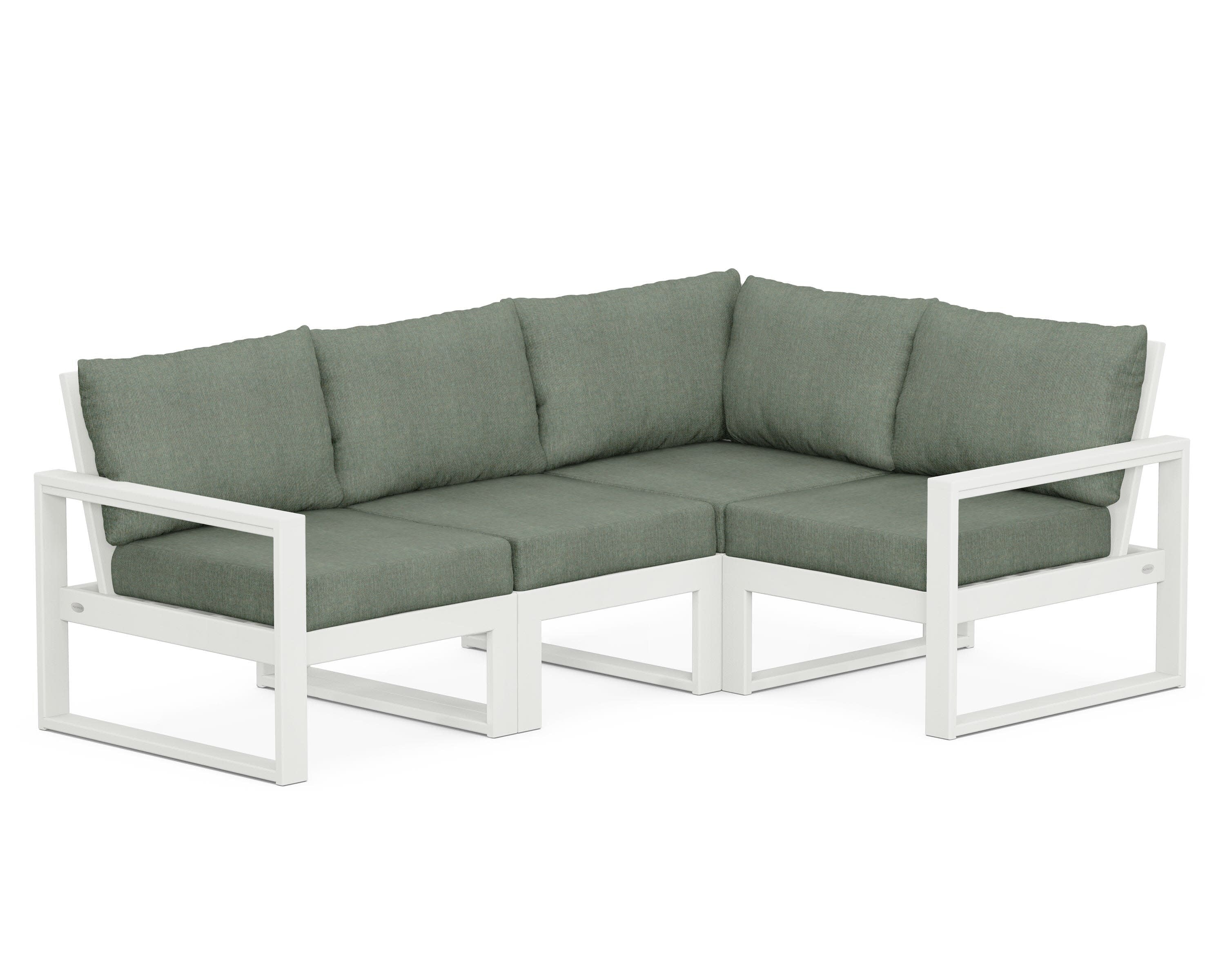 EDGE 4-Piece Modular Deep Seating Set in Vintage White / Cast Sage