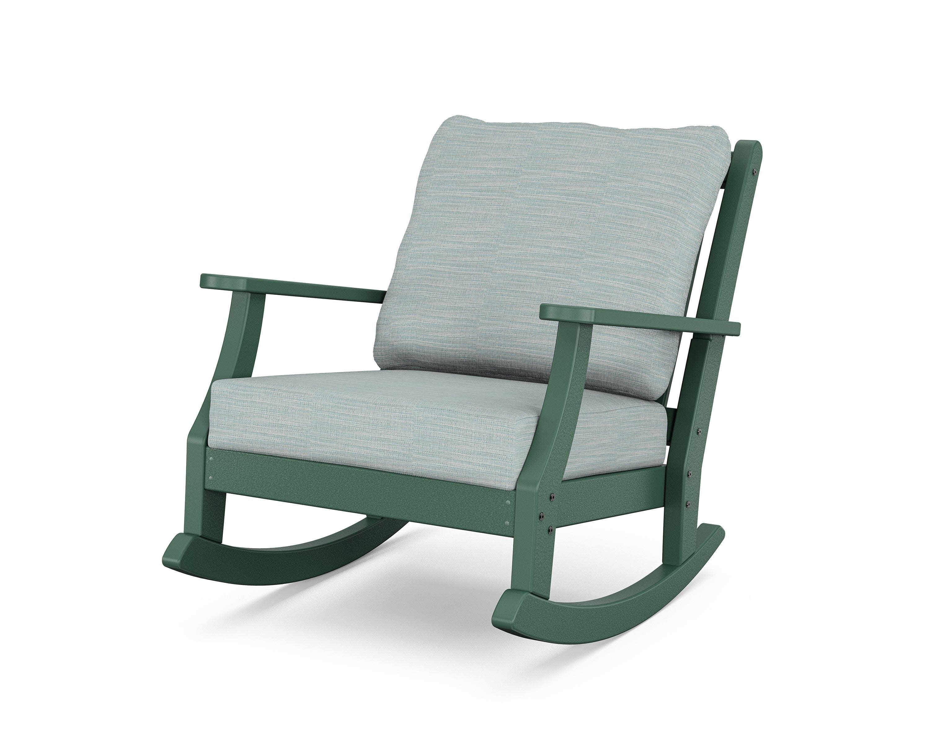 Wovendale Deep Seating Rocking Chair in Green / Soothe Mist