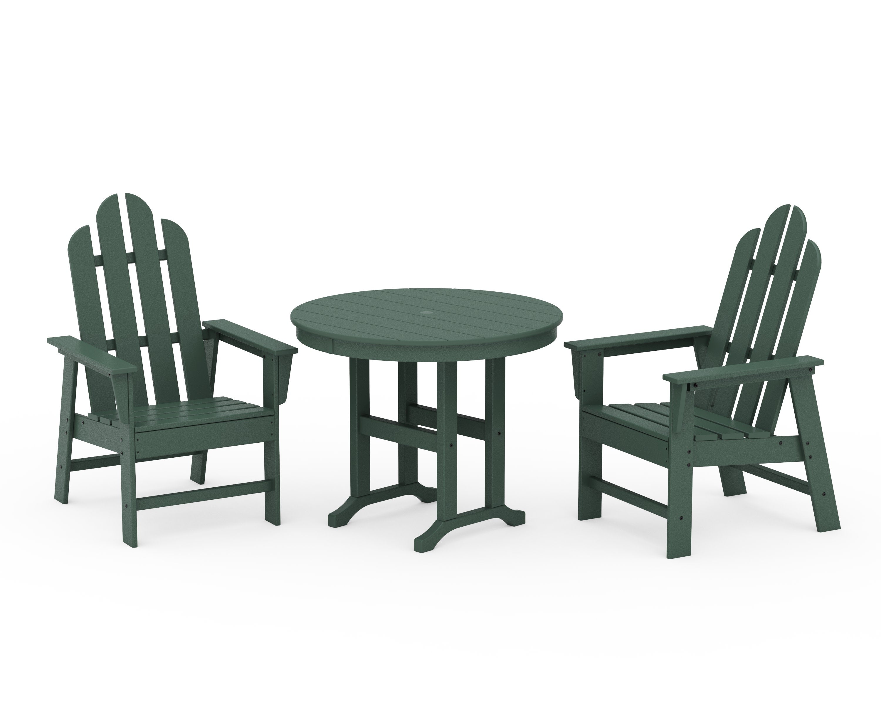 Long Island 3-Piece Round Dining Set in Green