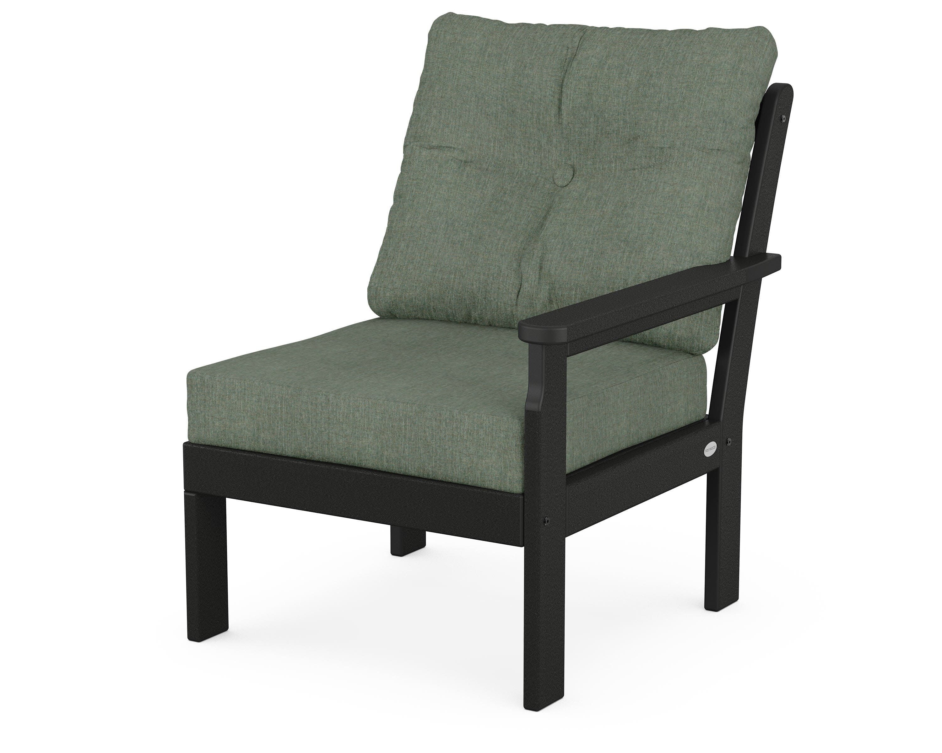 Vineyard Modular Right Arm Chair in Black / Cast Sage