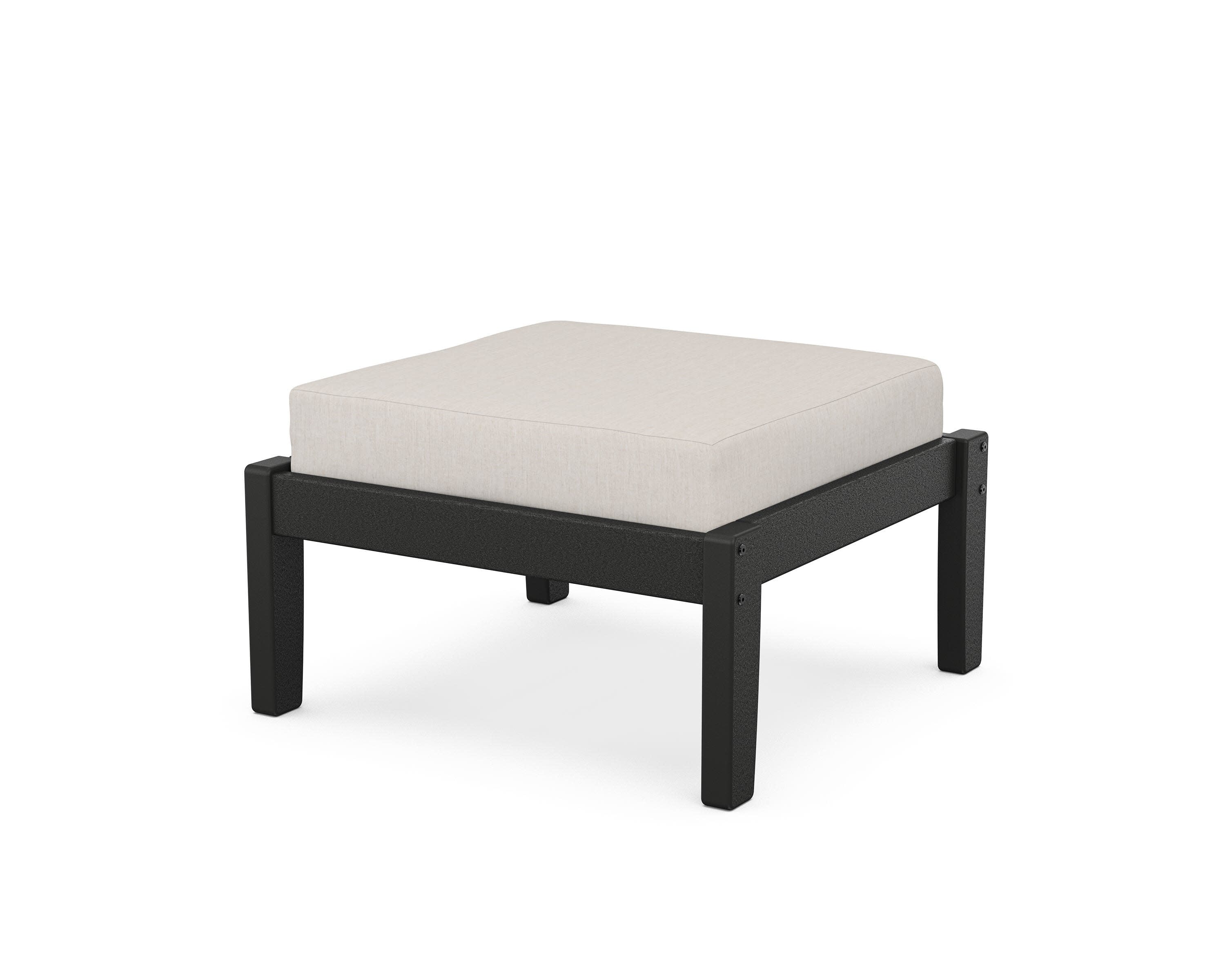 Deep Seating Ottoman in Black / Cast Ash