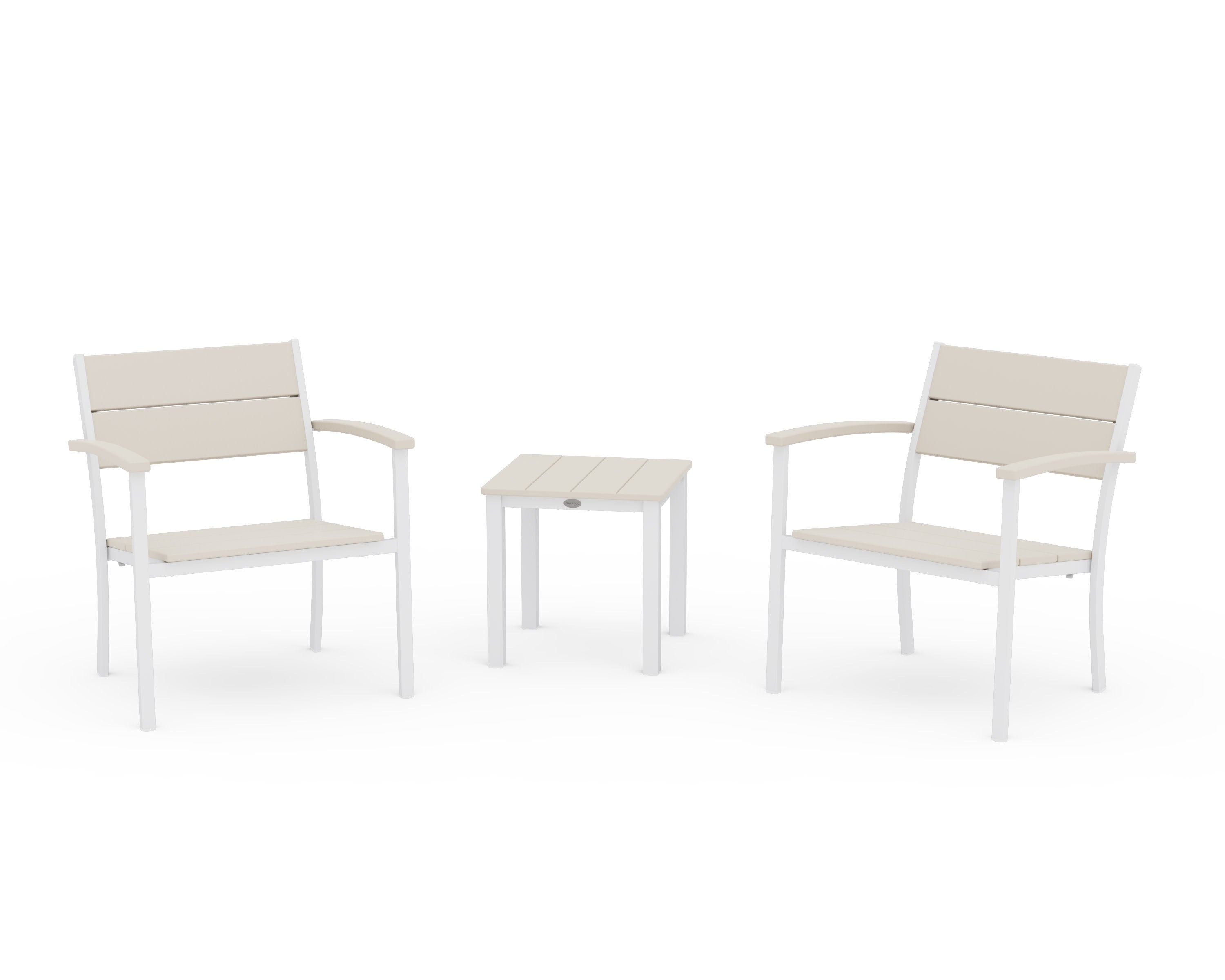 Main Street 3-Piece Lounge Chair Set in White / Sand
