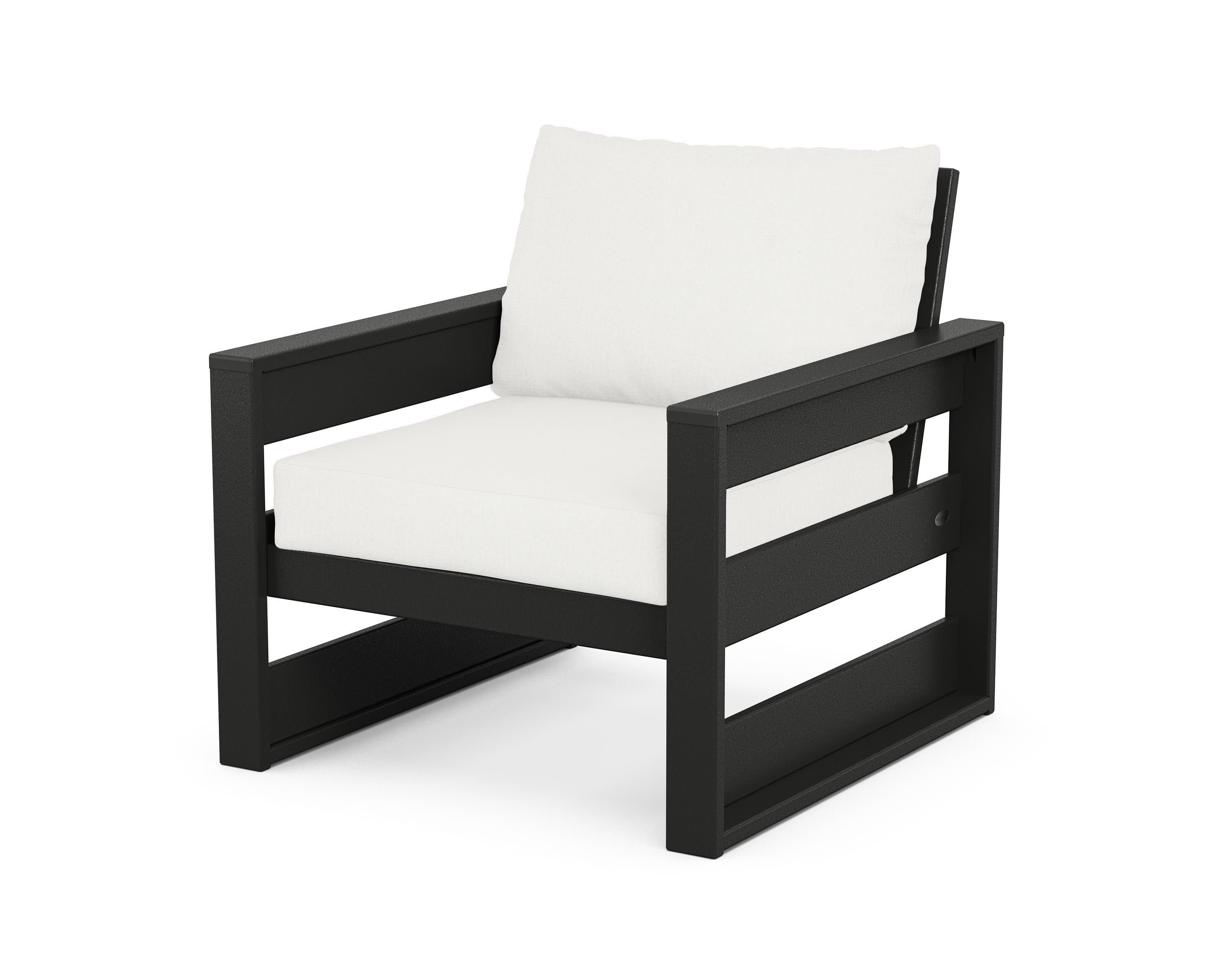 Westport Club Chair in Black / Natural Linen