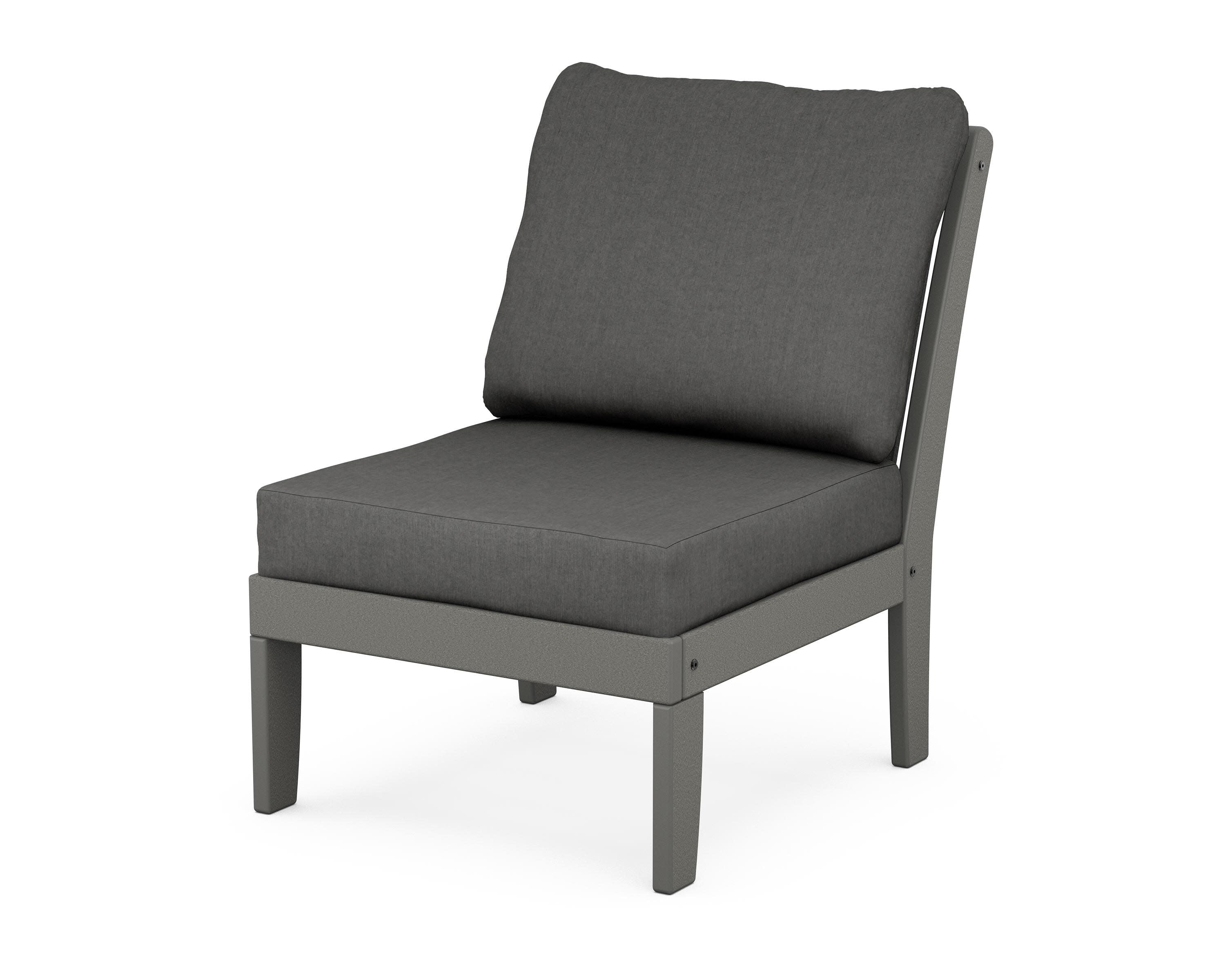 Braxton Modular Armless Chair in Slate Grey / Spectrum Carbon
