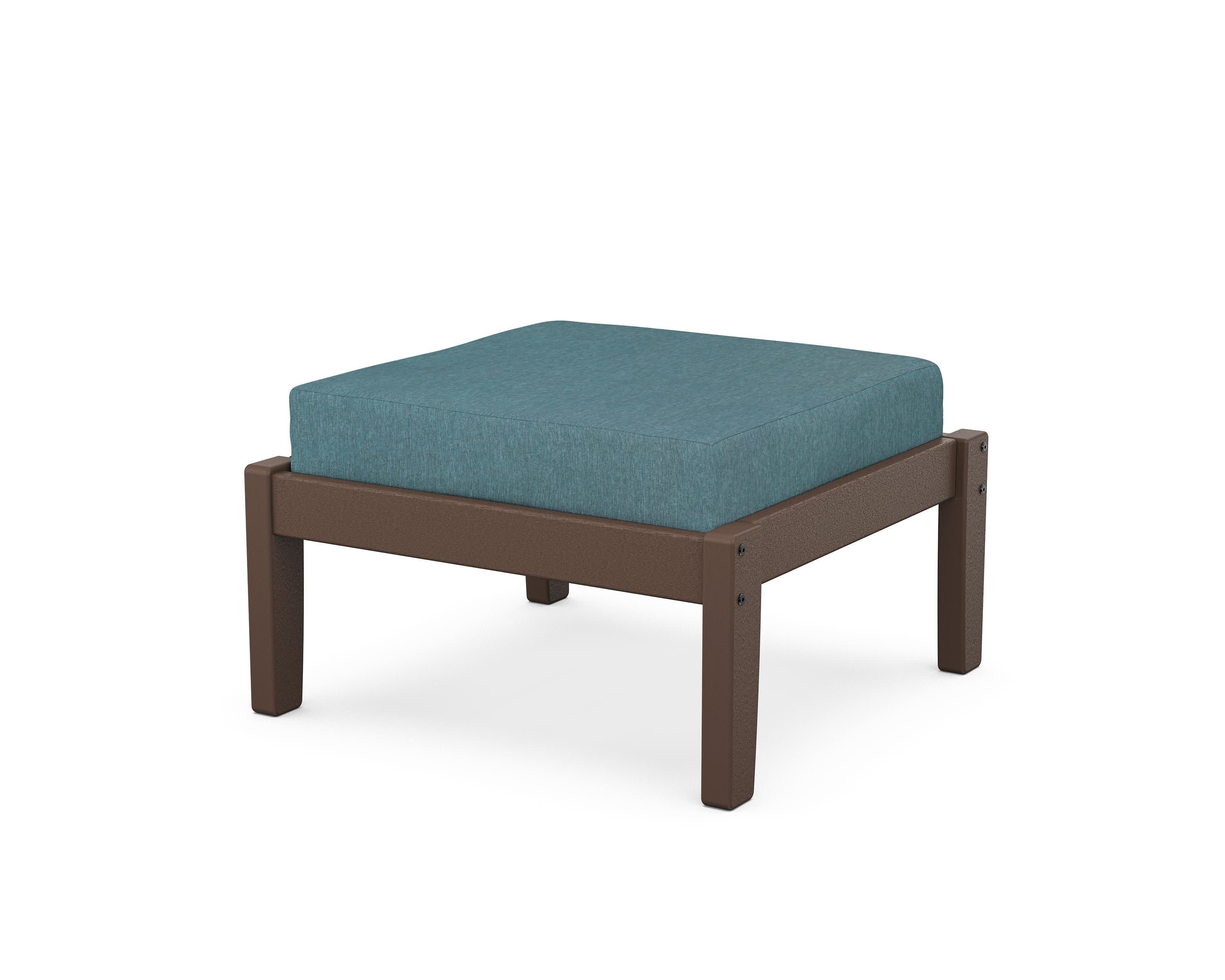 Deep Seating Ottoman in Mahogany / Ocean Teal