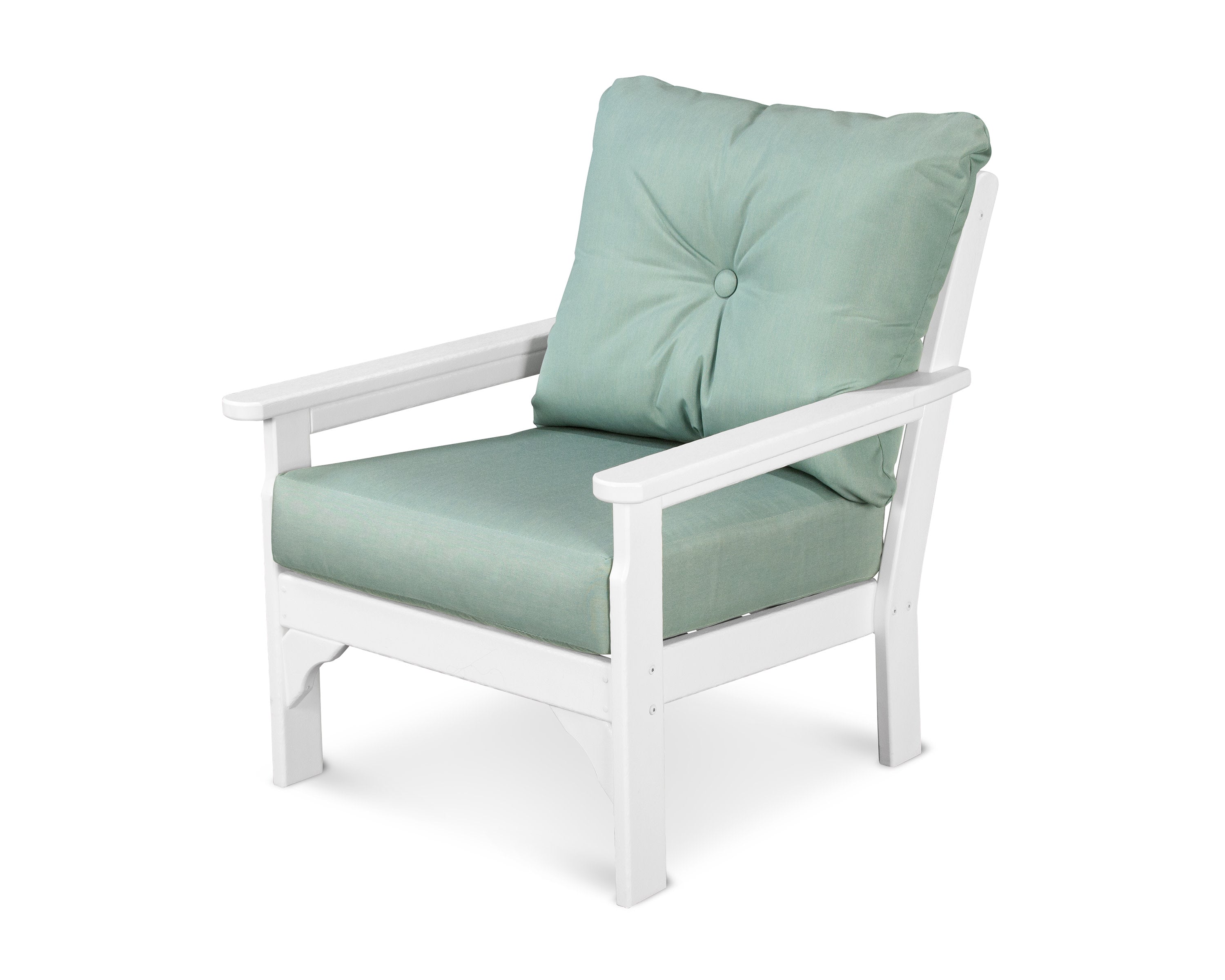 Vineyard Deep Seating Chair in White / Spa