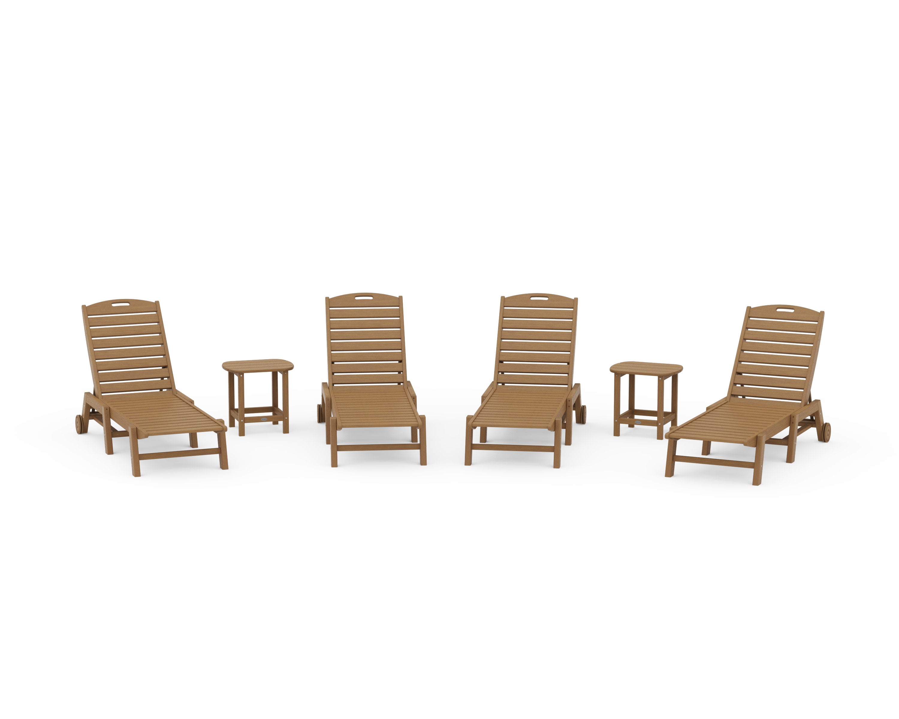 Nautical Chaise 6-Piece Set with Wheels in Natural