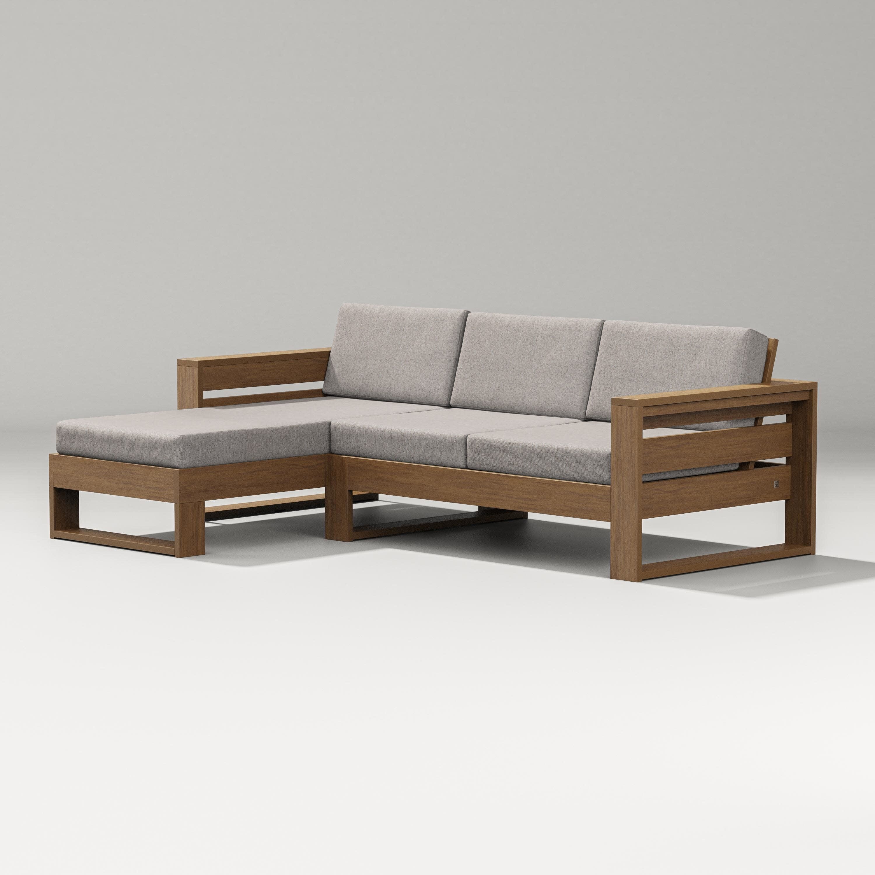 Latitude Left Chaise Sectional in Natural / Weathered Tweed