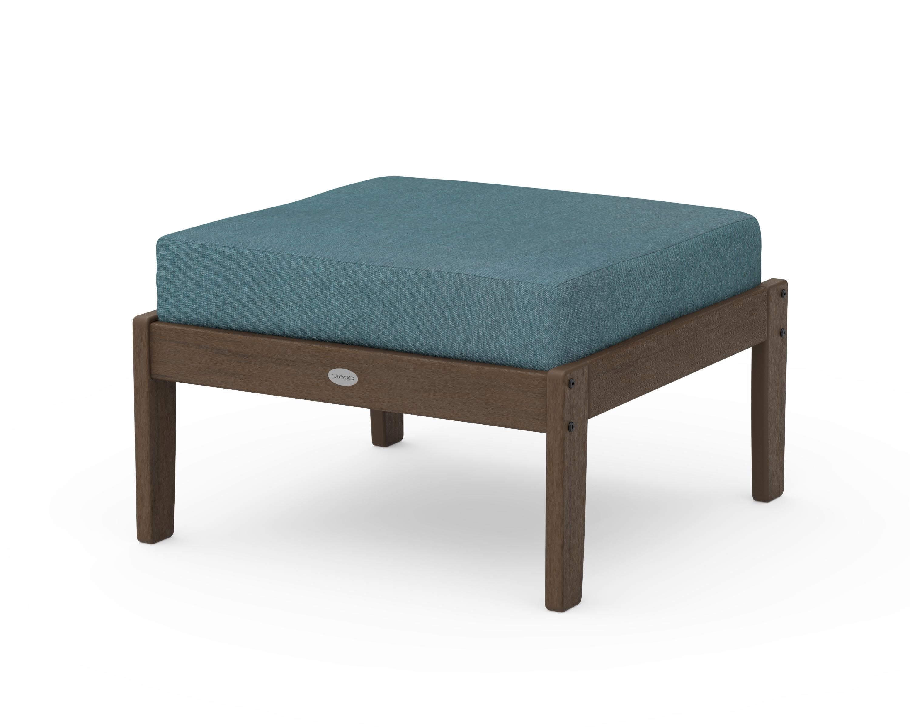 Braxton Deep Seating Ottoman in Kona / Ocean Teal