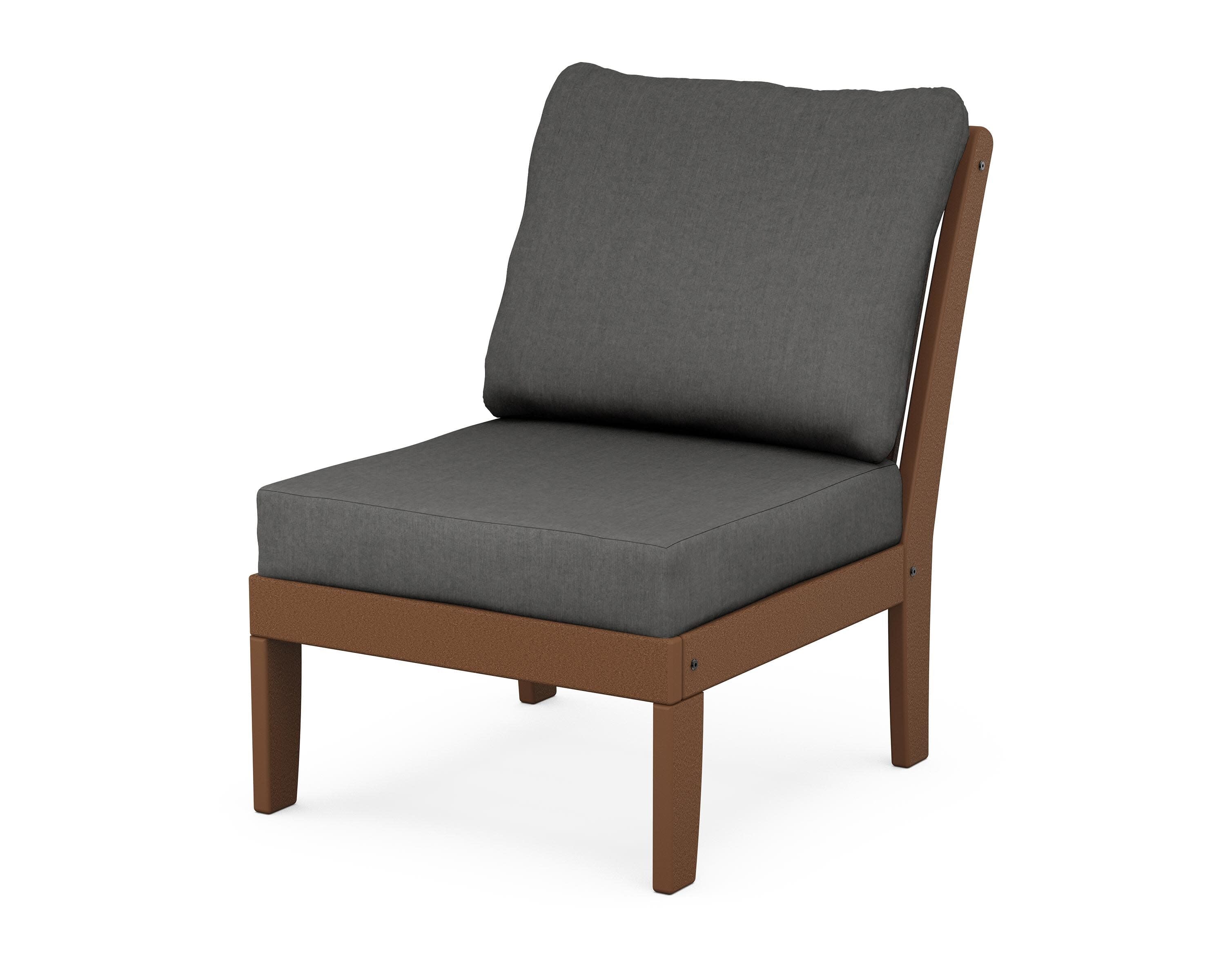 Braxton Modular Armless Chair in Teak / Spectrum Carbon