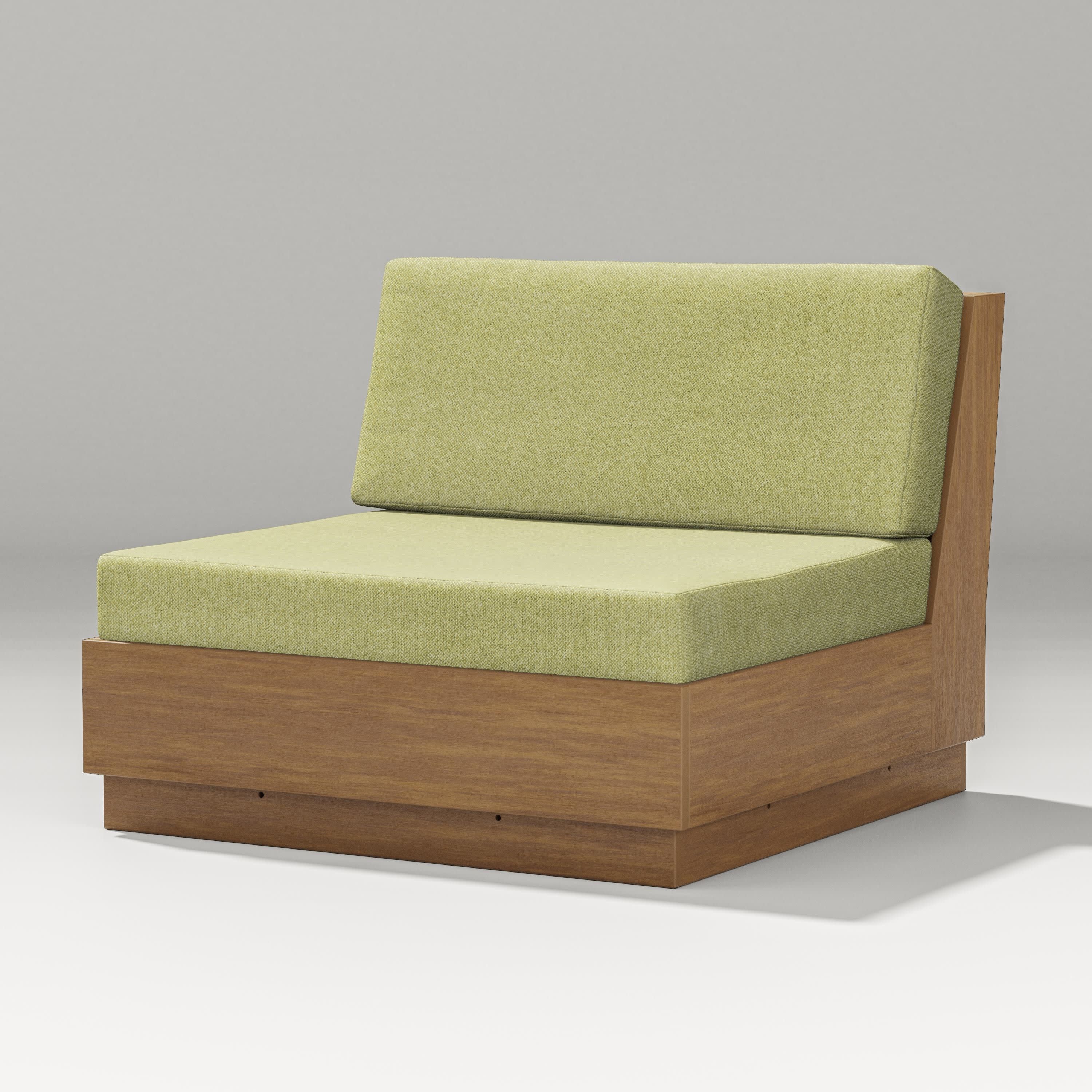 Elevate Modular Armless Chair in Natural / Chartreuse Boucle