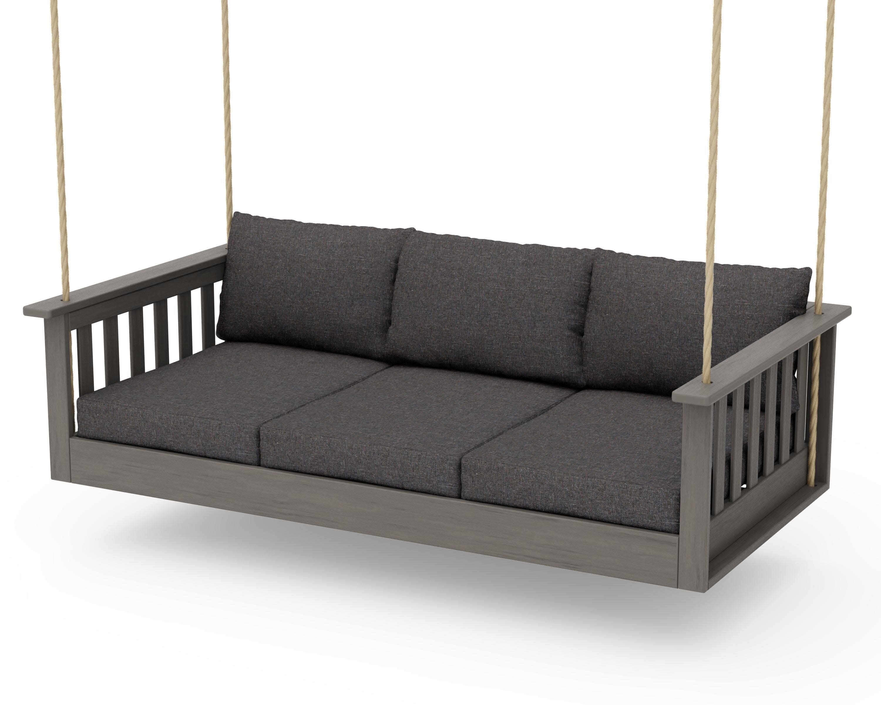 Vineyard Daybed Swing in Driftwood / Ash Charcoal