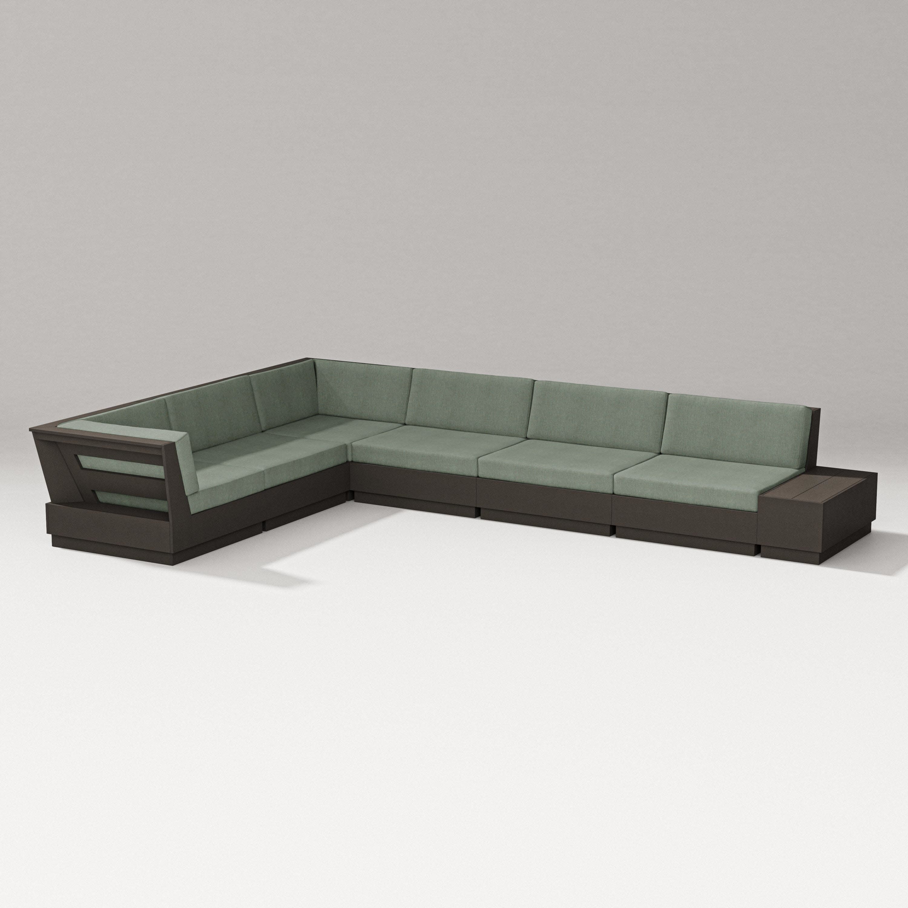 Elevate 7-Piece Corner Sectional in Vintage Coffee / Cast Sage