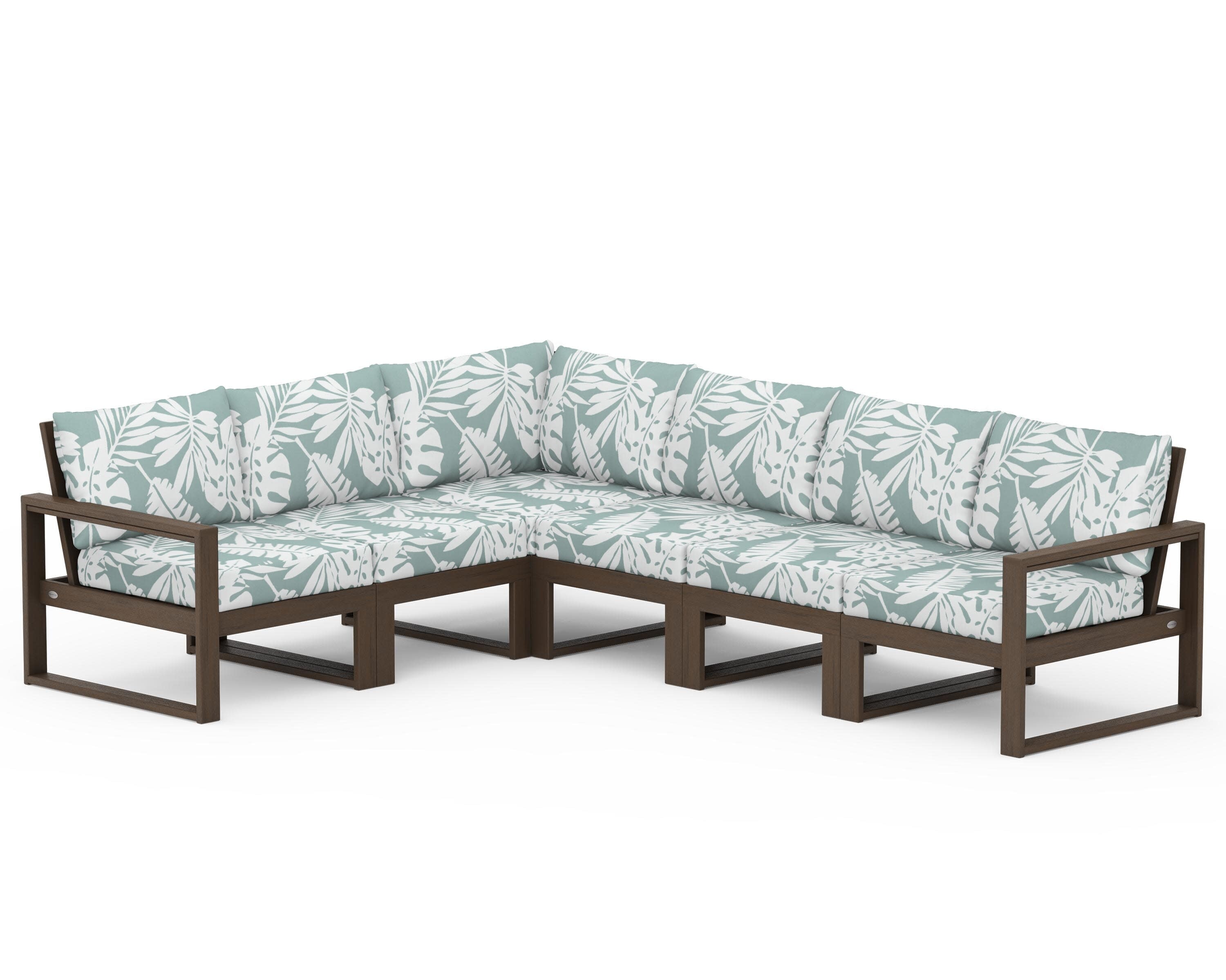 EDGE 6-Piece Modular Deep Seating Set in Kona / Leaf Glacier Spa