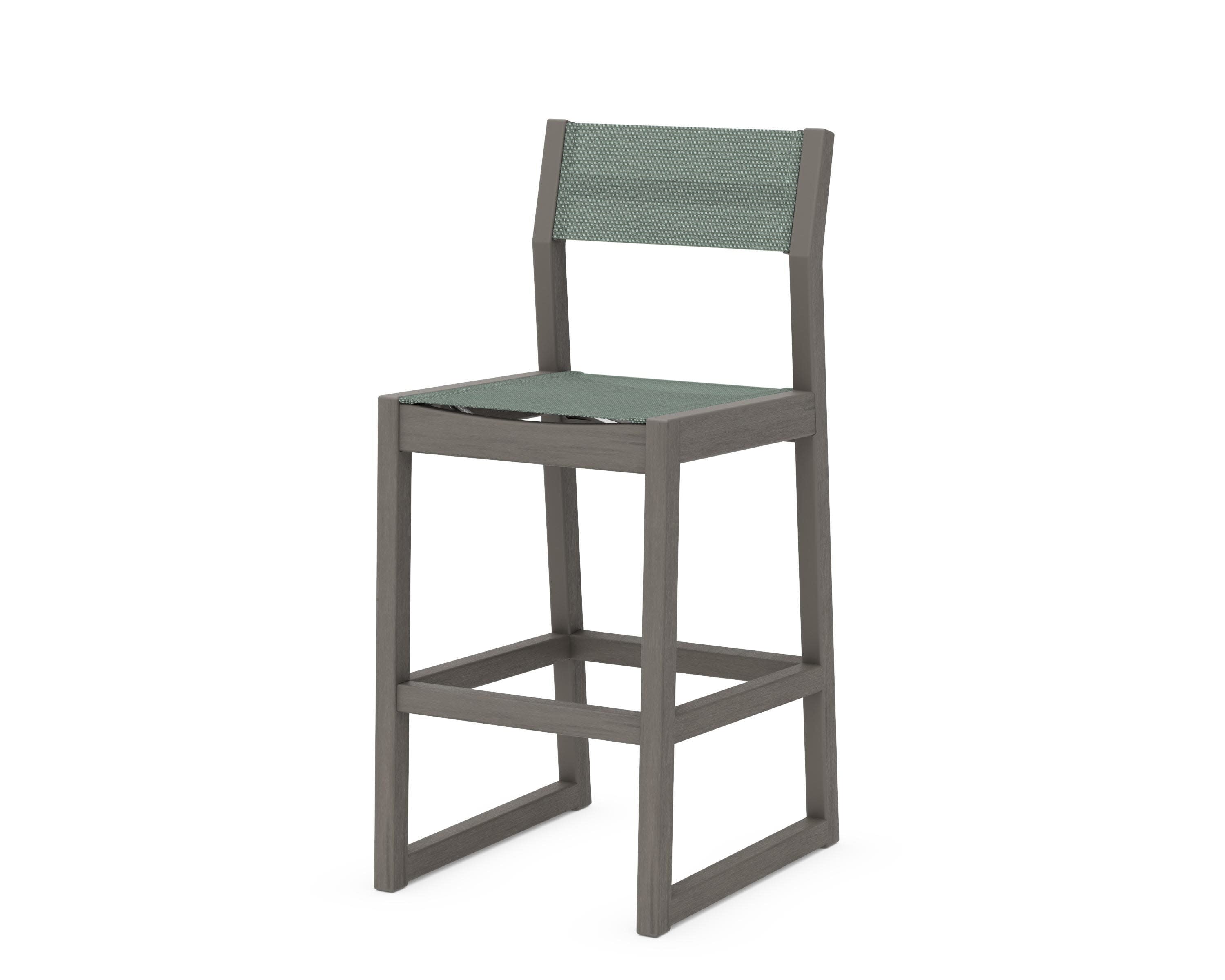 EDGE Sling Bar Side Chair in Driftwood / Dupioni Sea Mist Sling