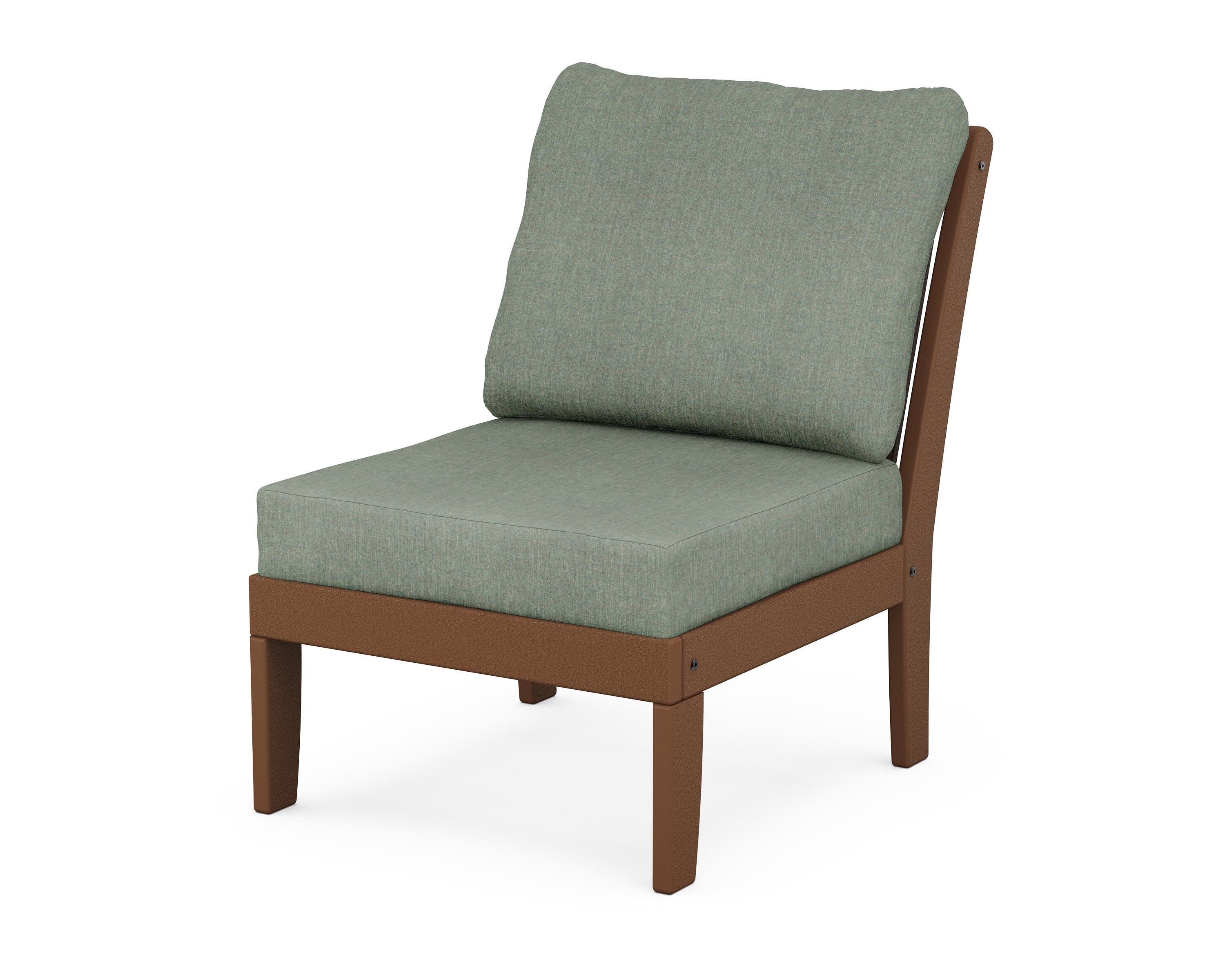 Braxton Modular Armless Chair in Teak / Cast Sage