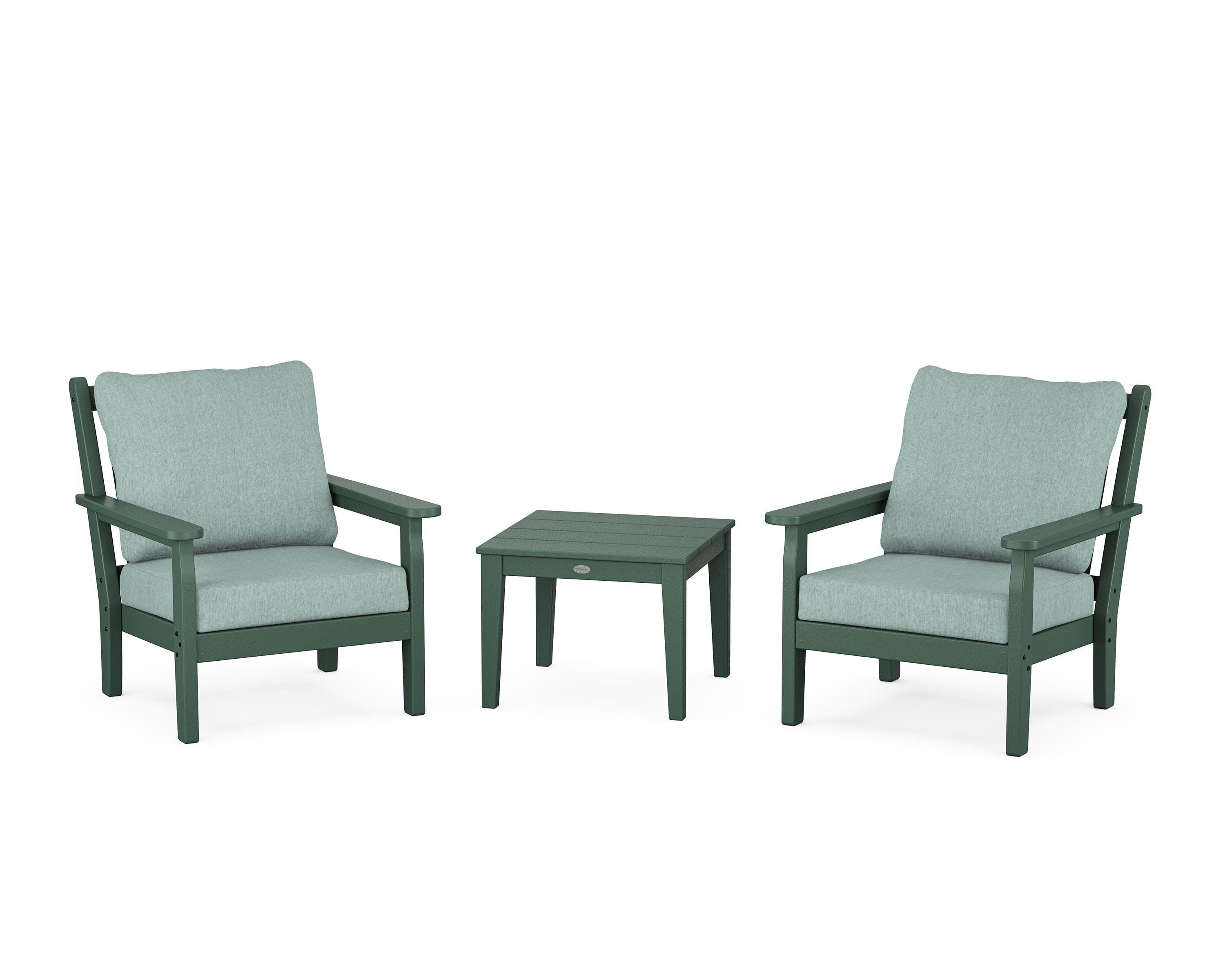Chippendale 3-Piece Deep Seating Set in Green / Glacier Spa
