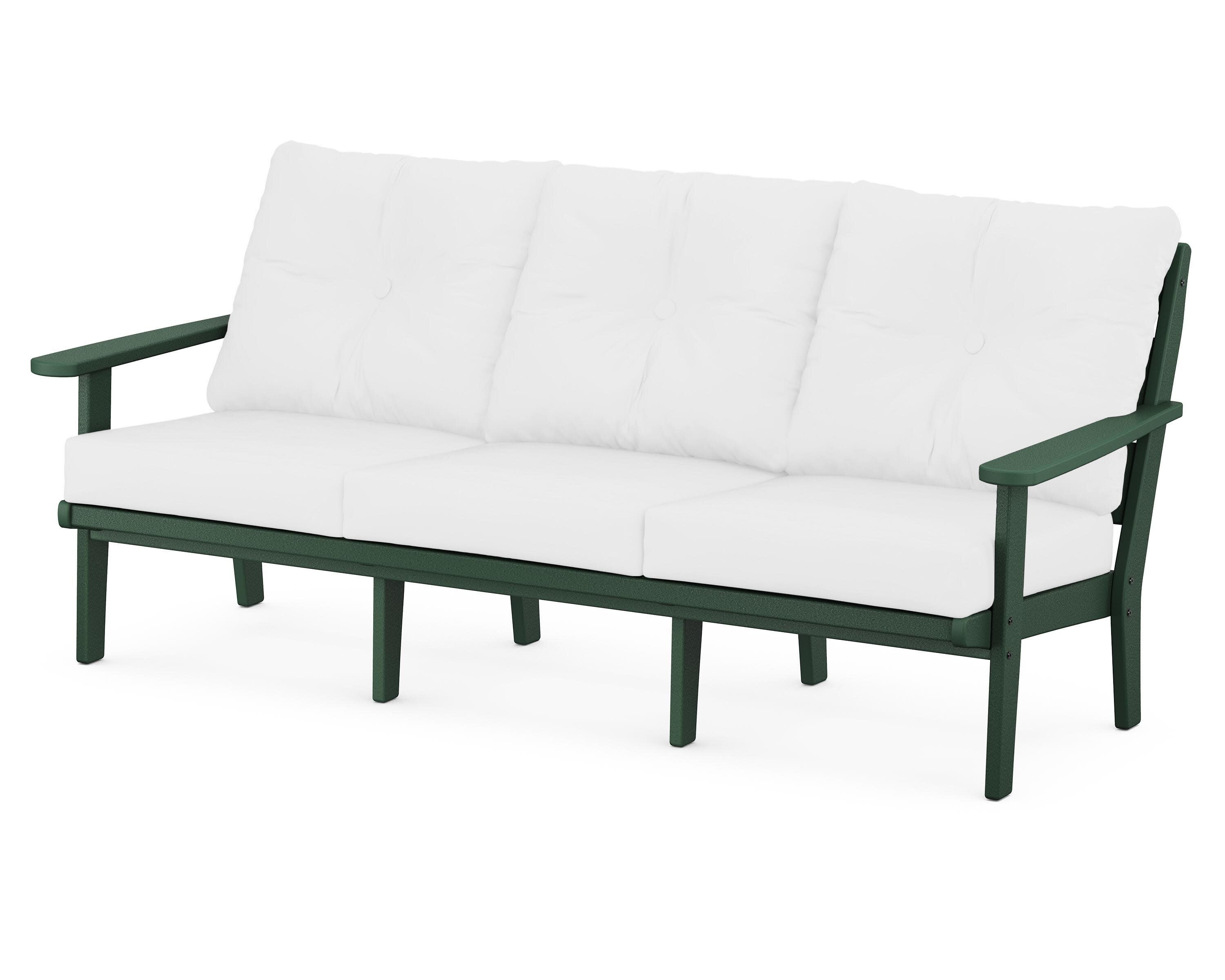 Lakeside Deep Seating Sofa in Green / Natural