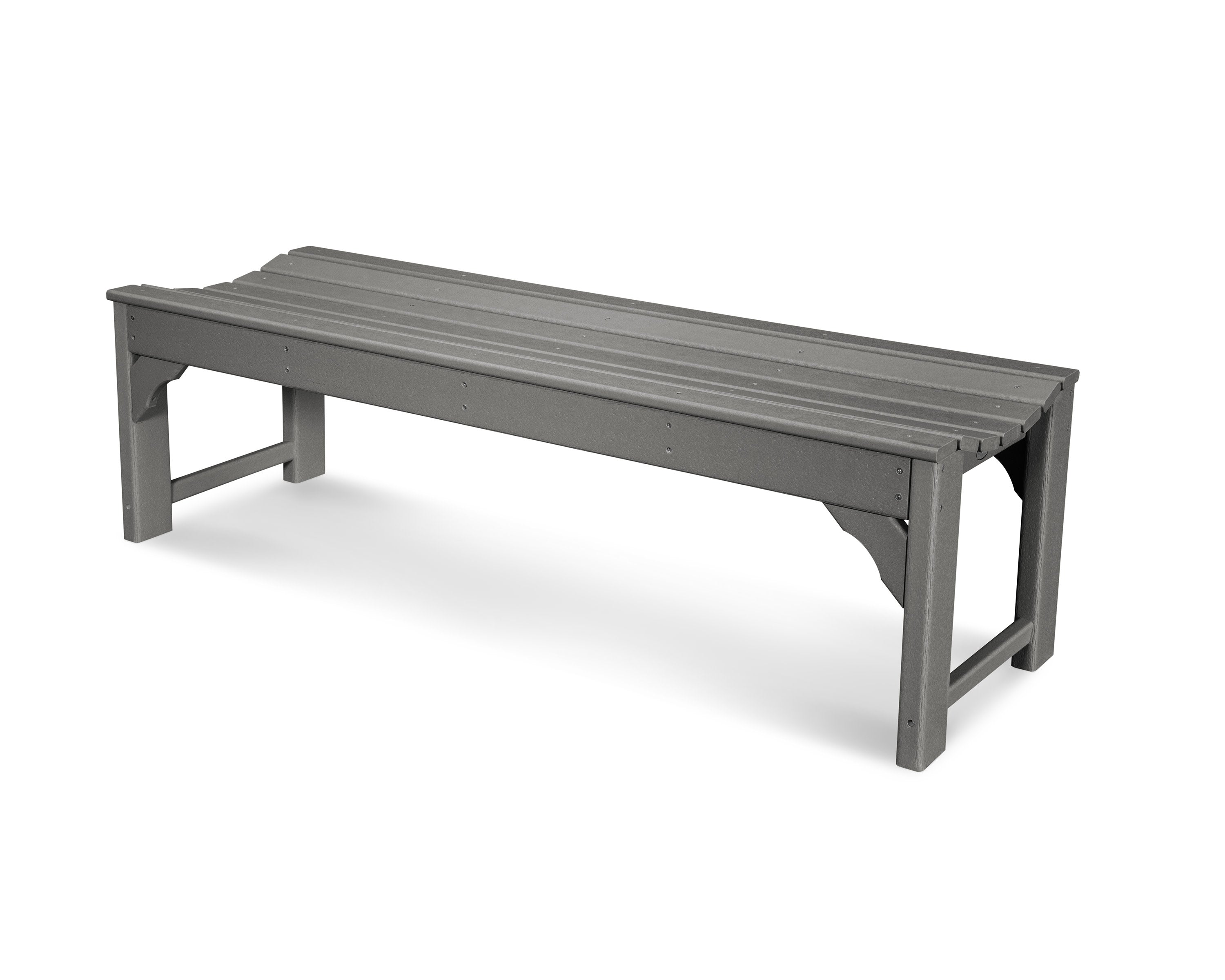 Traditional Garden 60" Backless Bench in Slate Grey