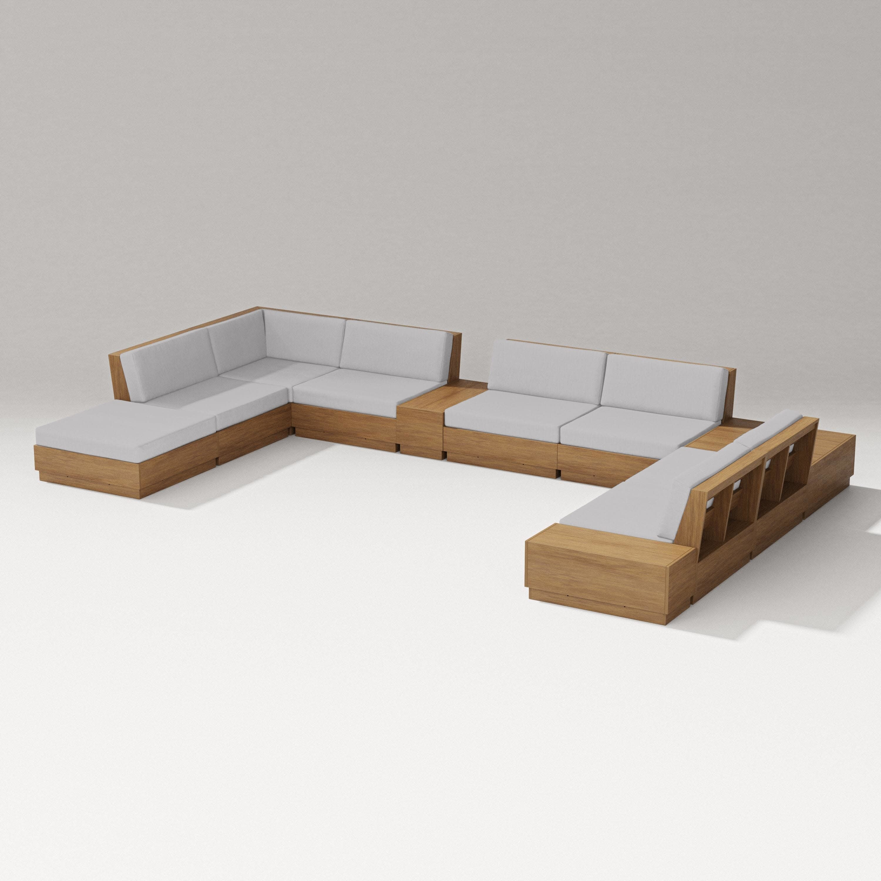 Elevate 11-Piece Conversation Sectional Set in Natural / Granite