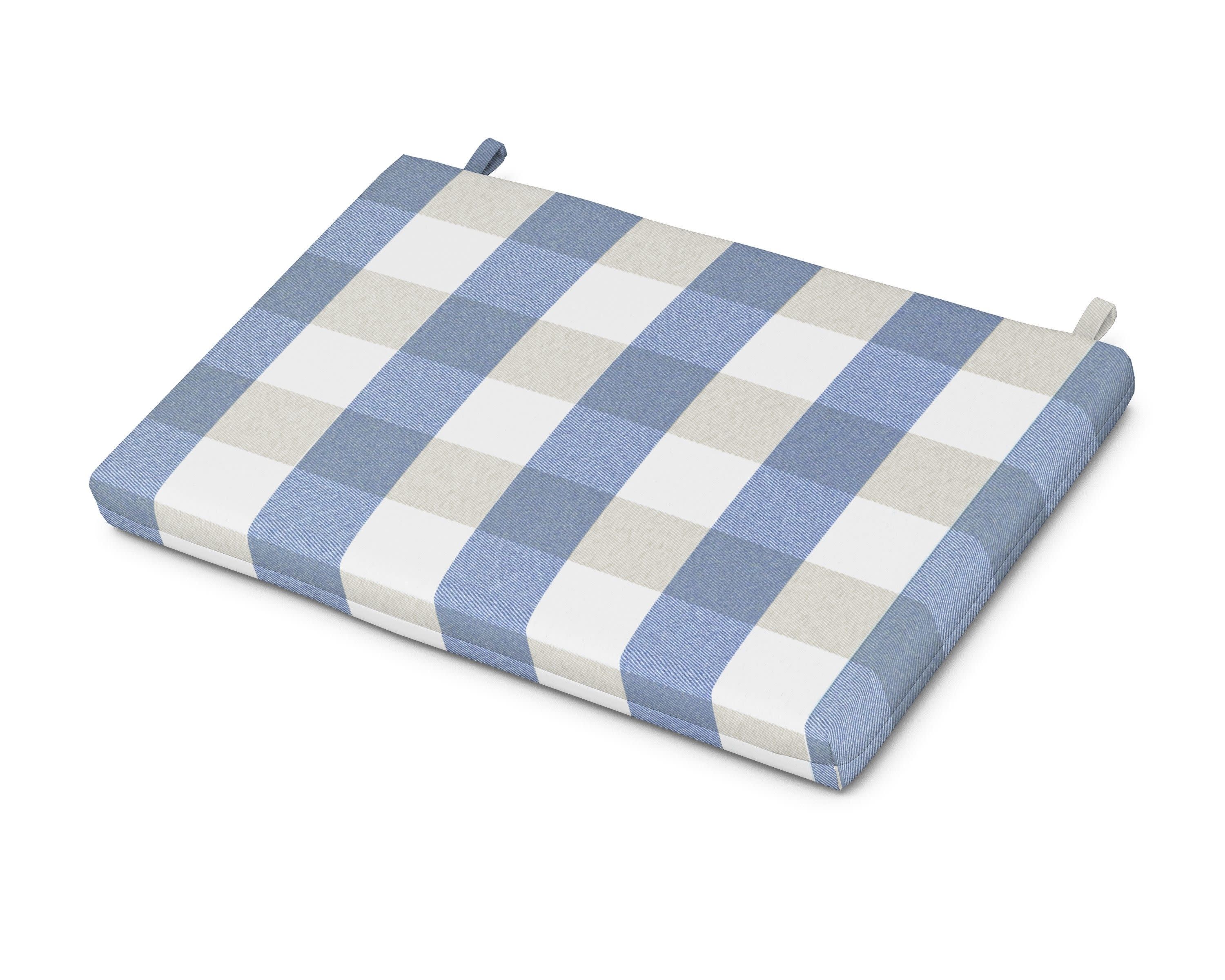 Eastport Lounge Chair Cushion in Buffalo Plaid Sky Blue