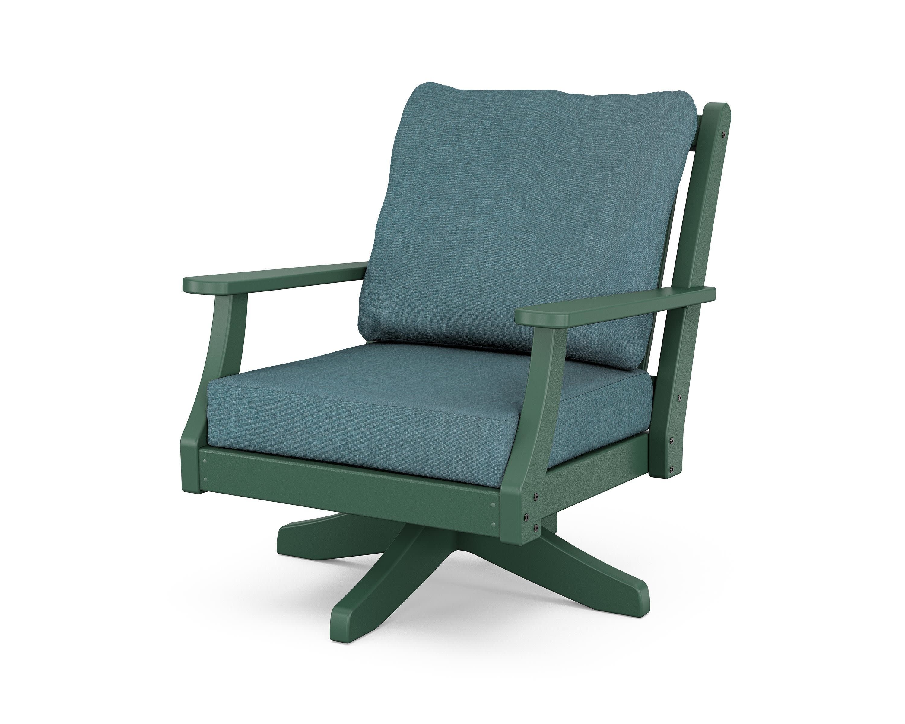 Wovendale Deep Seating Swivel Chair in Green / Ocean Teal