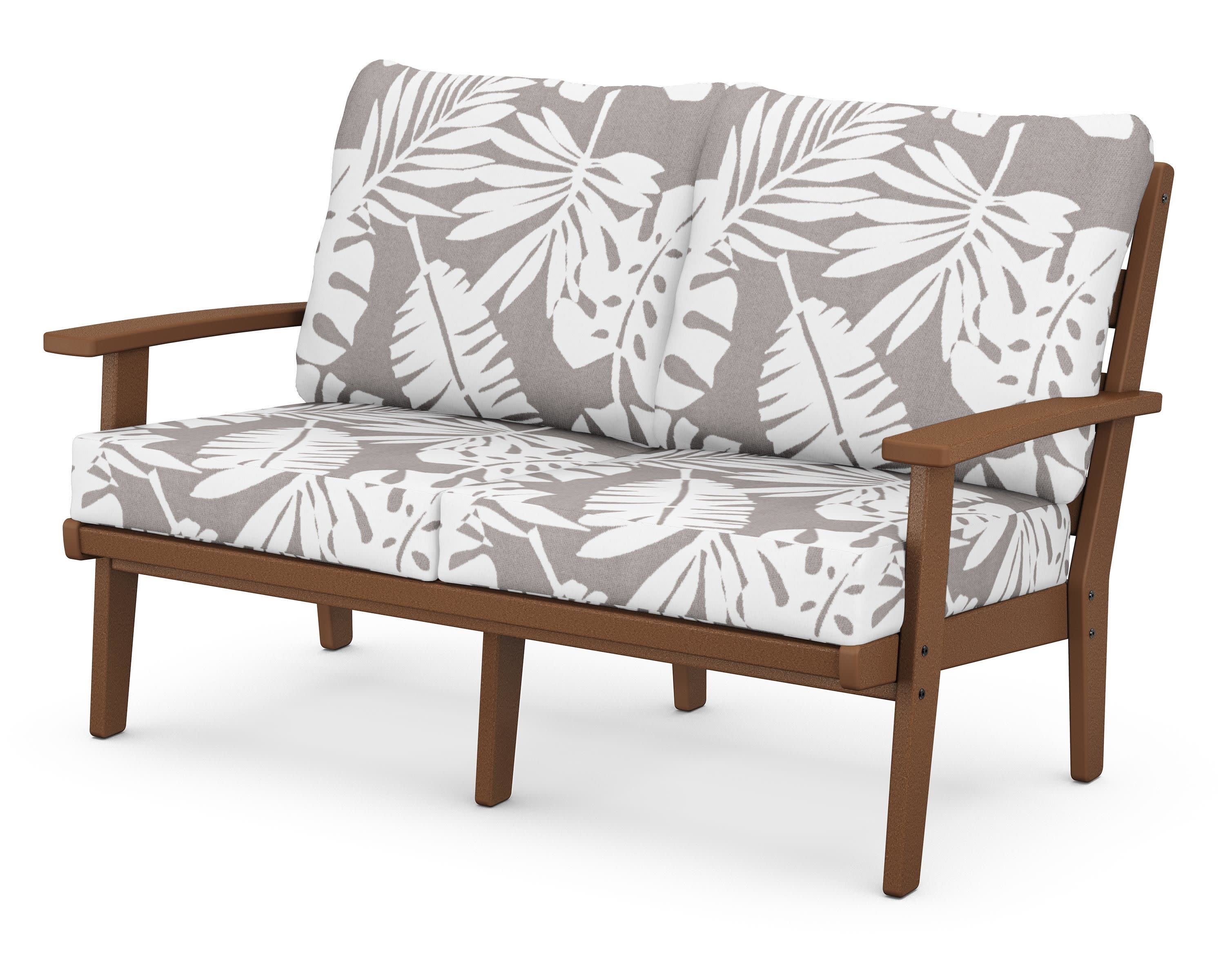 Grant Park Deep Seating Loveseat in Teak / Leaf Grey Mist