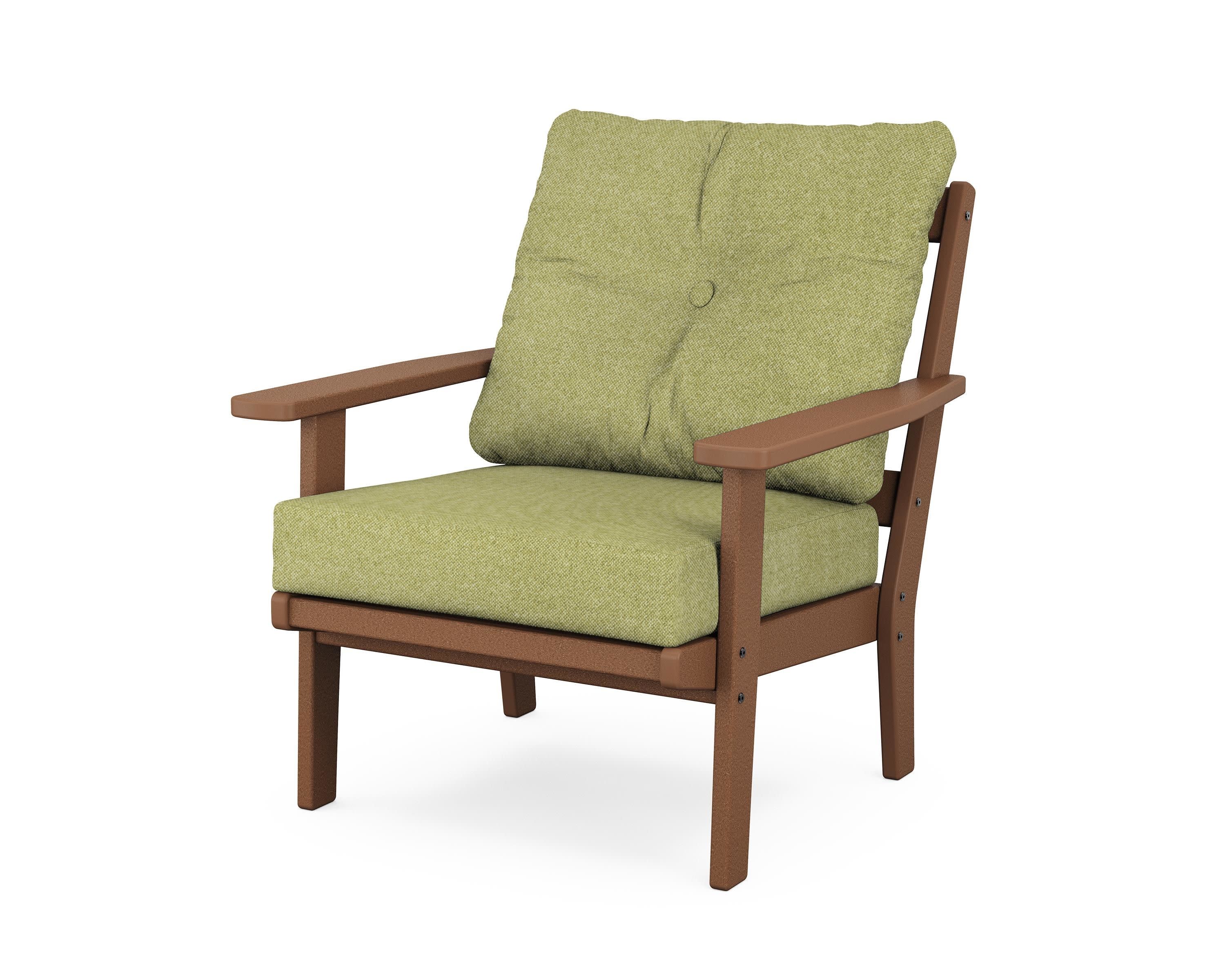 Oxford Deep Seating Chair in Teak / Chartreuse Boucle