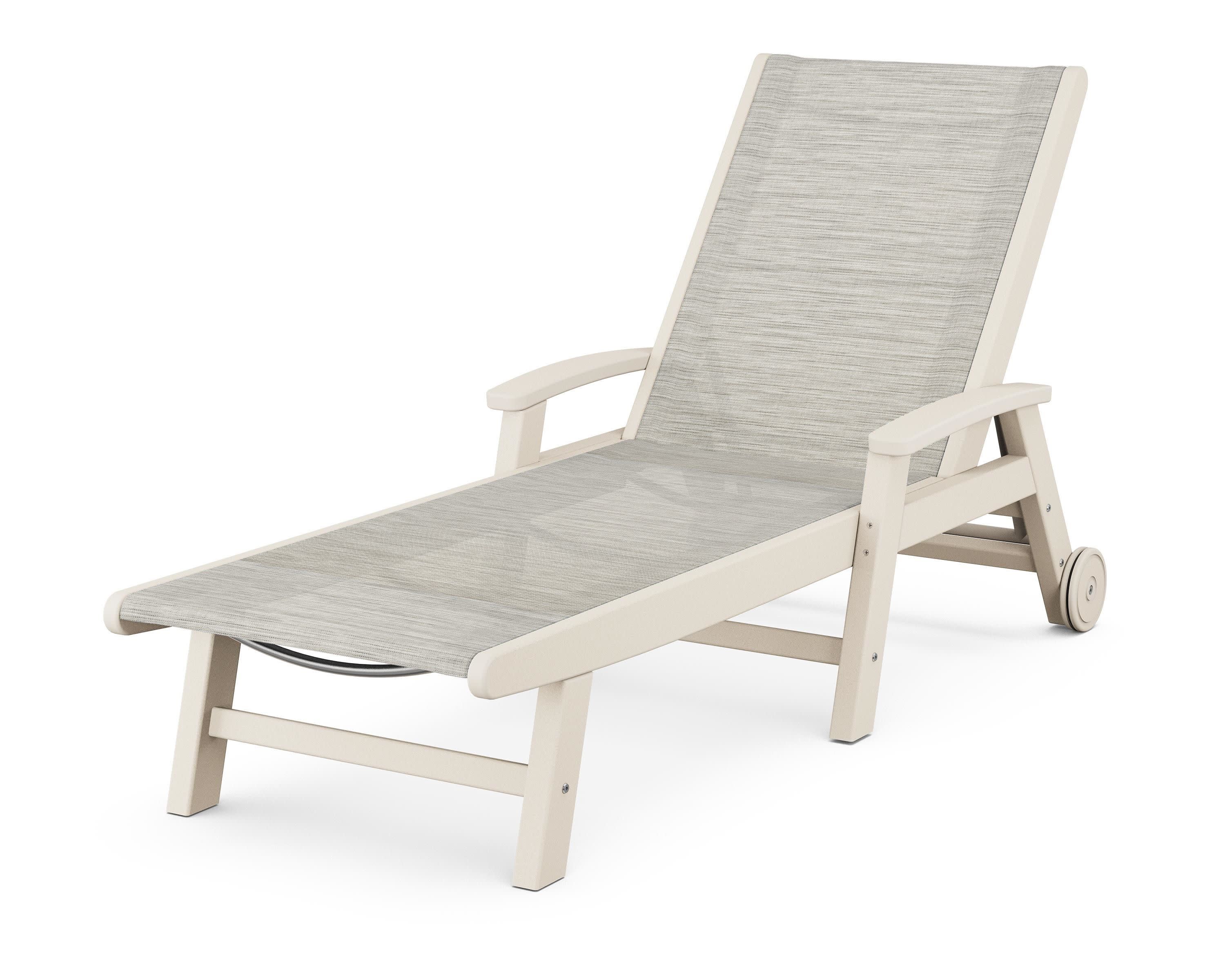 Coastal Chaise with Wheels in Sand / Birch Sling