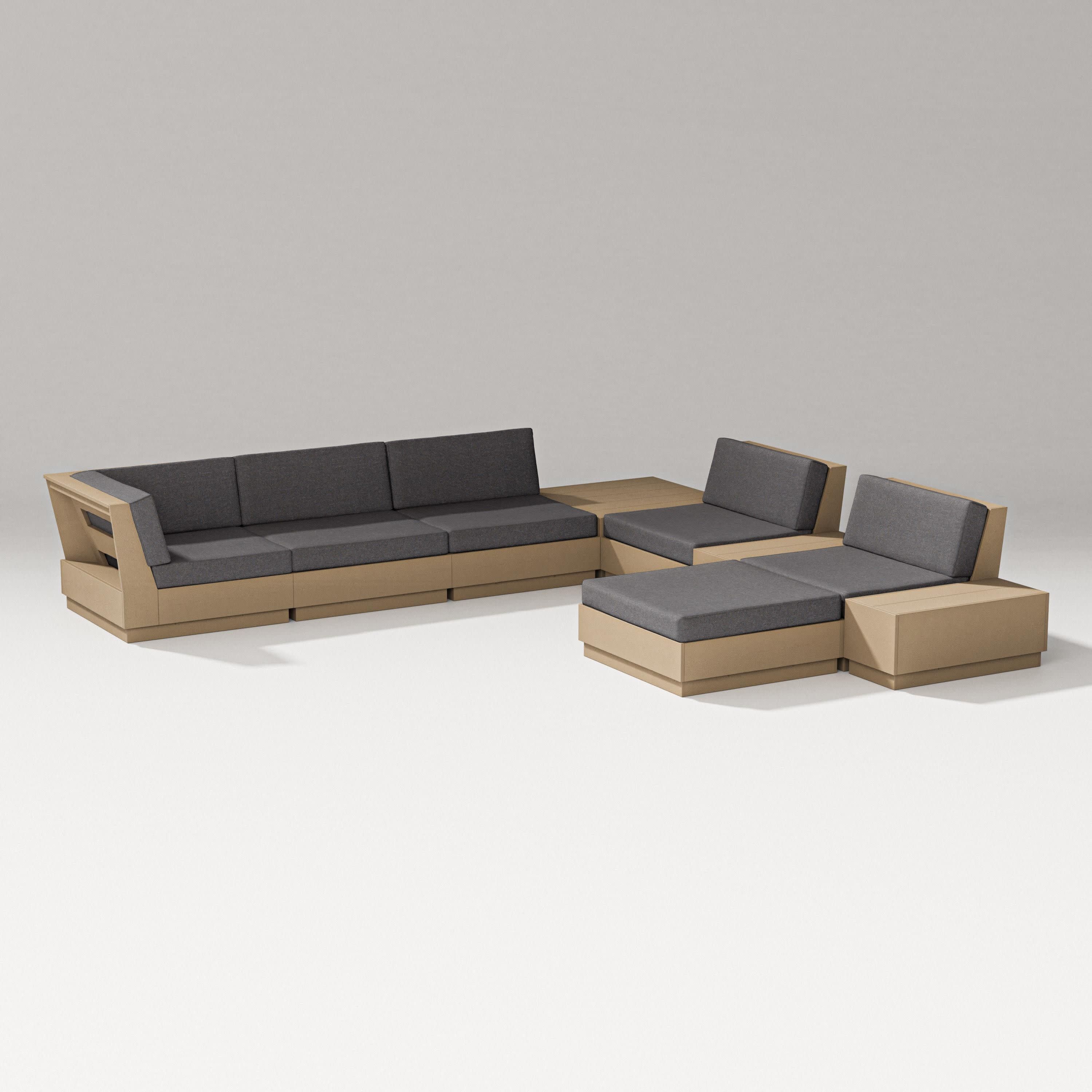 Elevate 9-Piece Conversation Sectional in Vintage Sahara / Ash Charcoal
