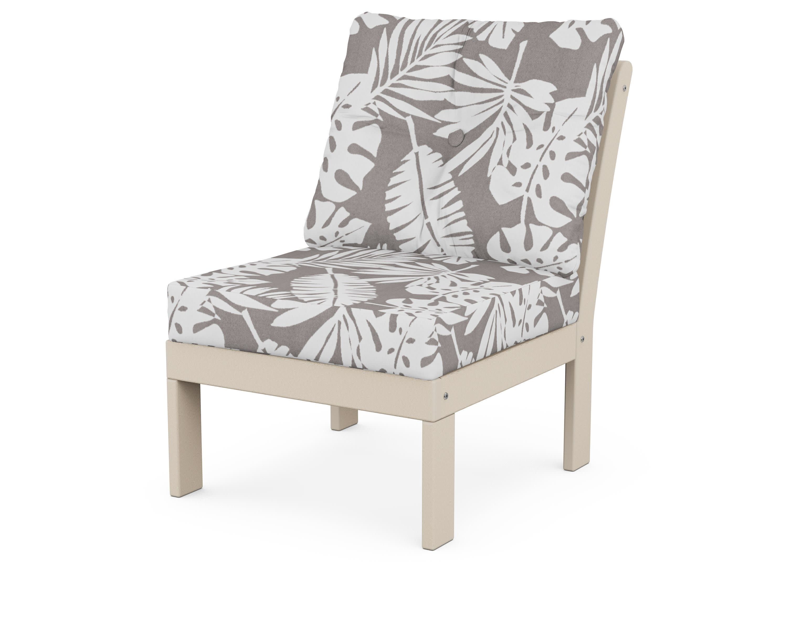 Vineyard Modular Armless Chair in Sand / Leaf Grey Mist