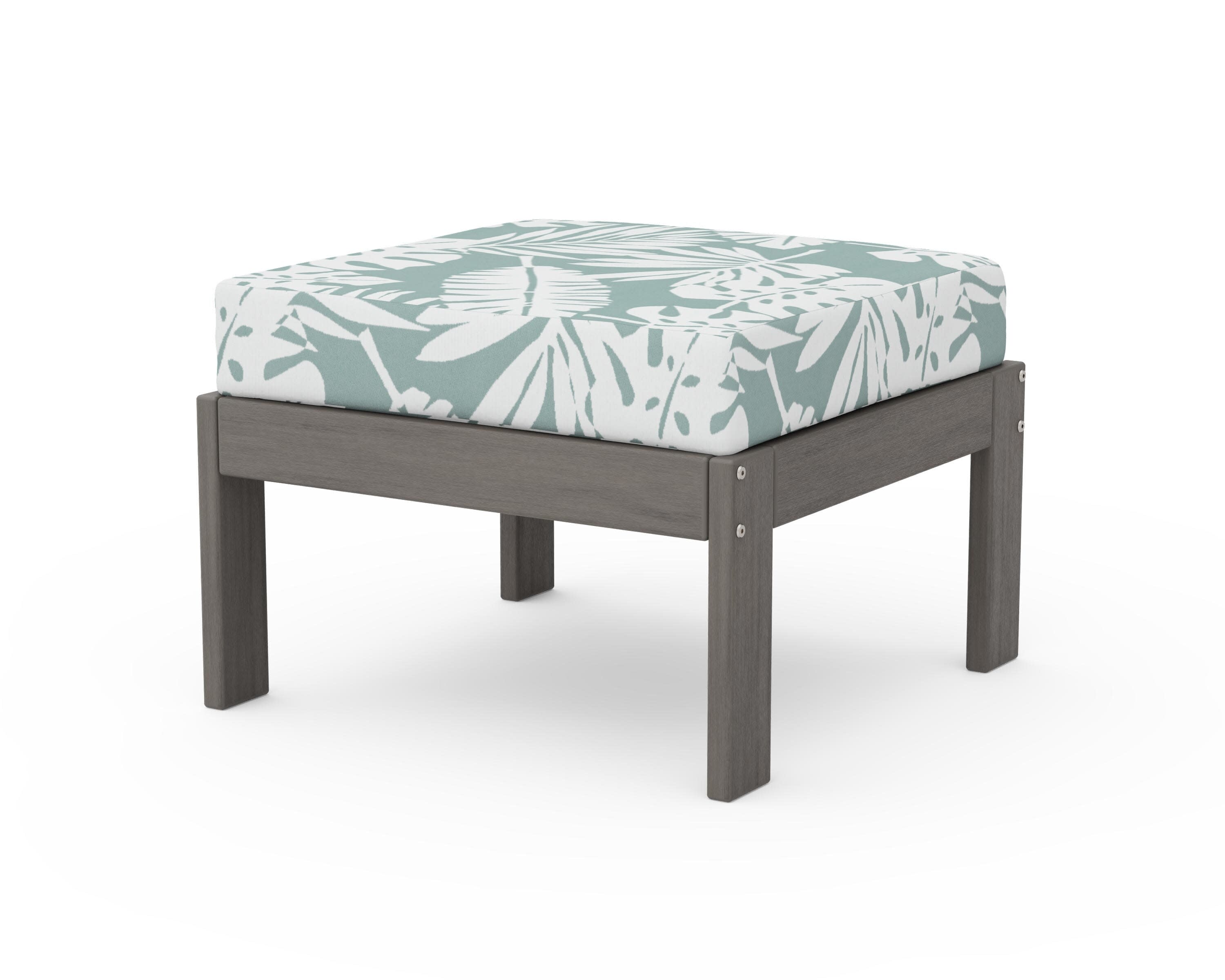 Vineyard Modular Ottoman in Driftwood / Leaf Glacier Spa