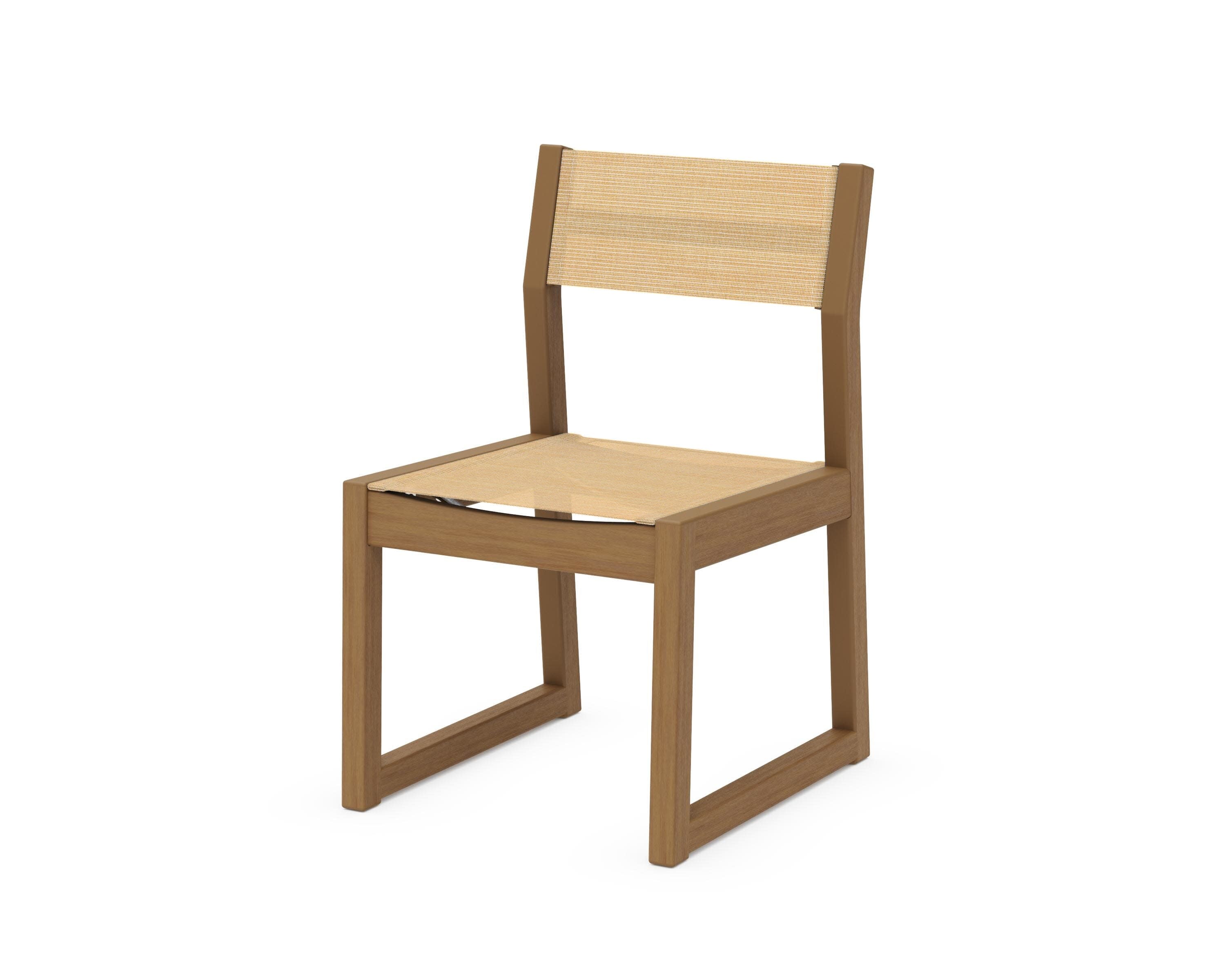 EDGE Sling Dining Side Chair in Natural / Dupioni Apricot Sling