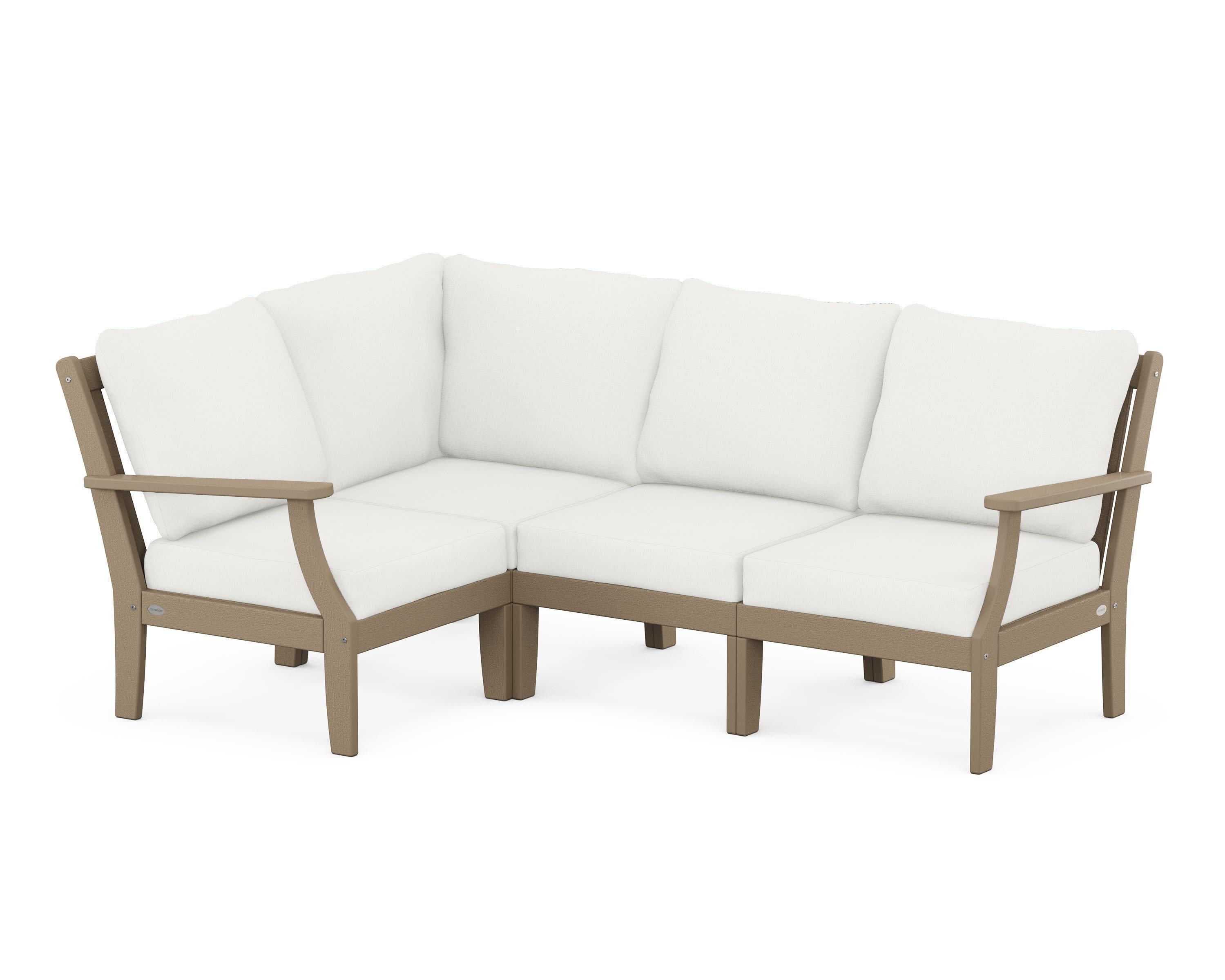 Braxton Modular 4-Piece Deep Seating Set in Vintage Sahara / Natural Linen