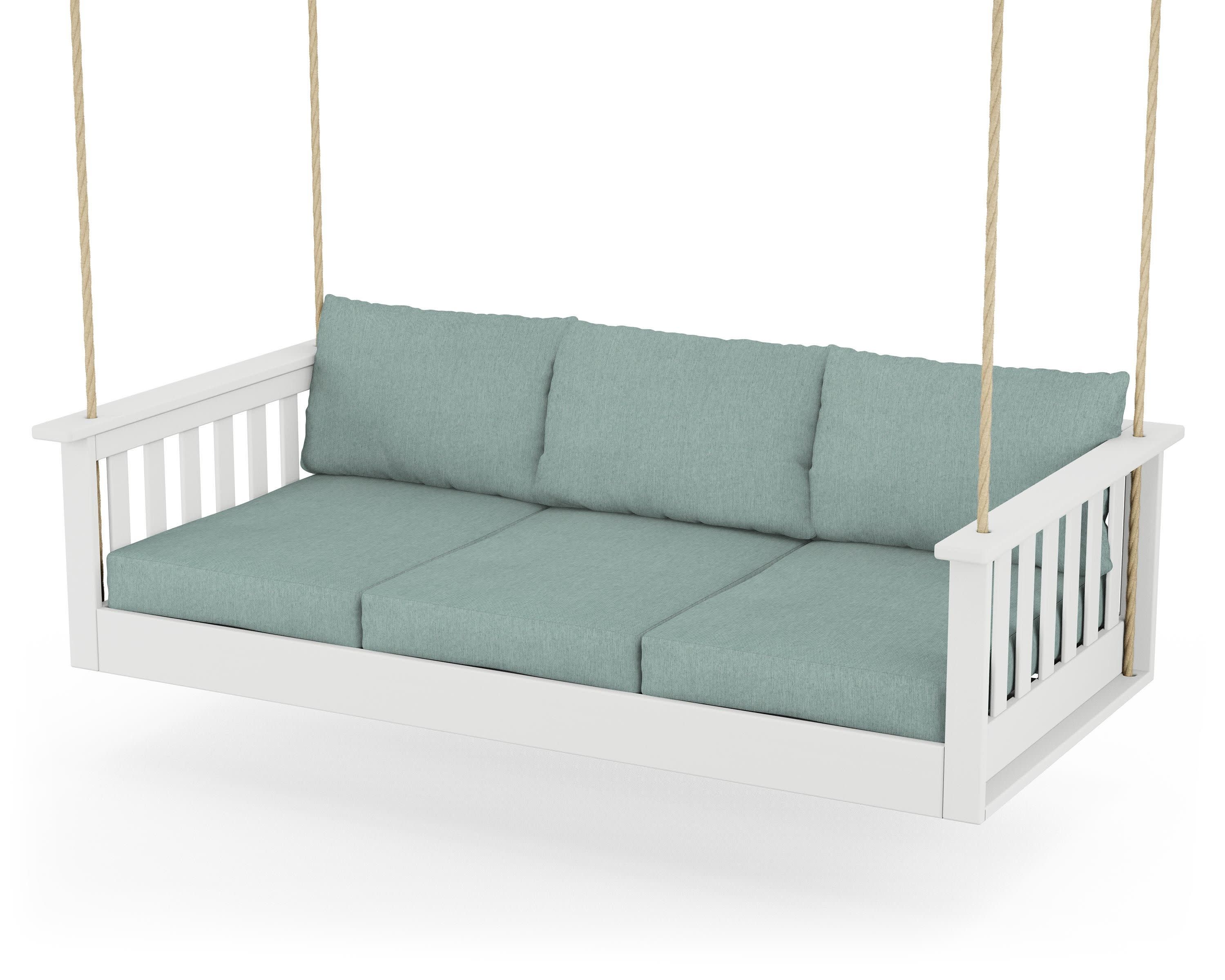 Vineyard Daybed Swing in White / Glacier Spa