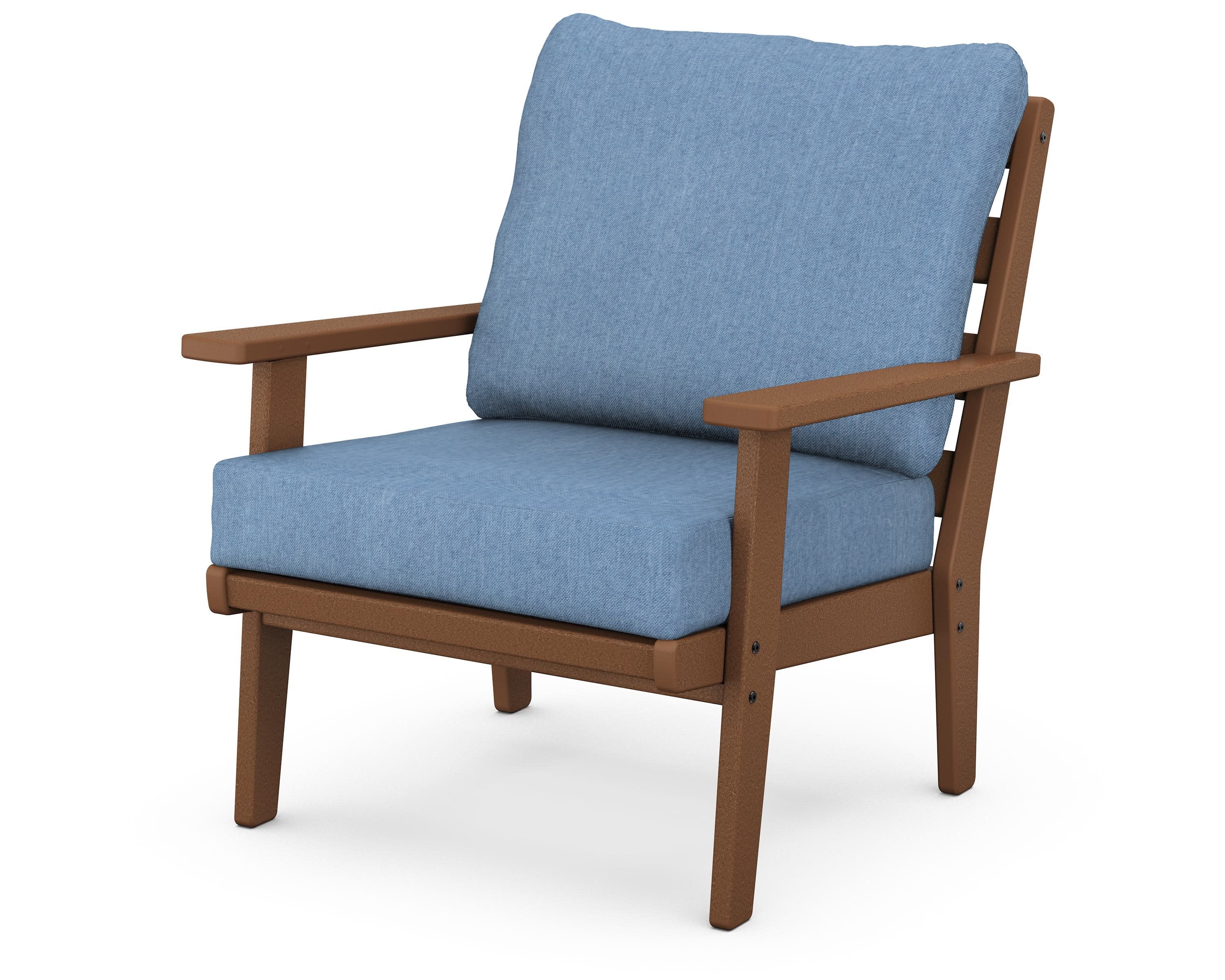 Grant Park Deep Seating Chair in Teak / Sky Blue
