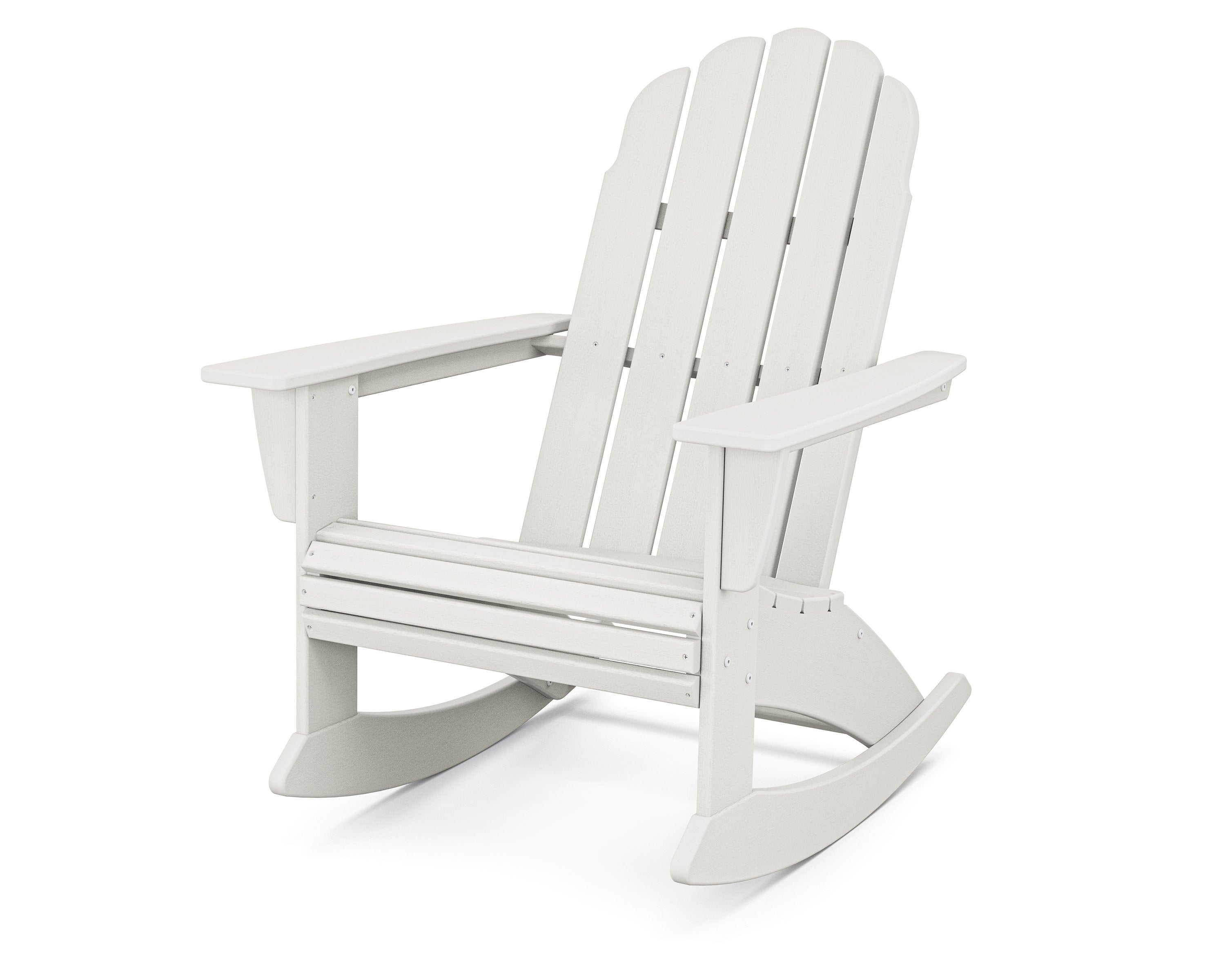 Vineyard Curveback Adirondack Rocking Chair in Vintage White