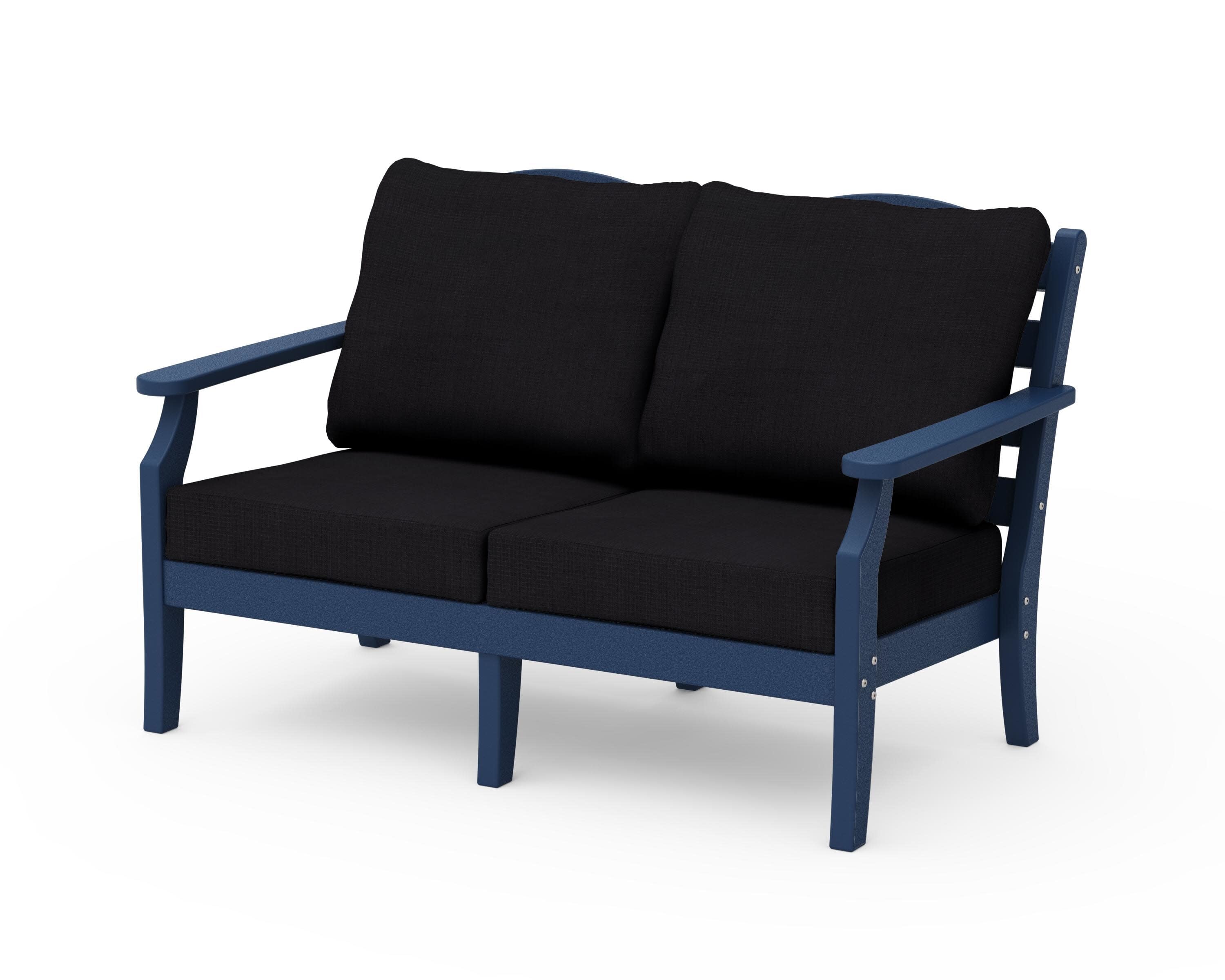 Savannah Deep Seating Loveseat in Navy / Midnight Linen