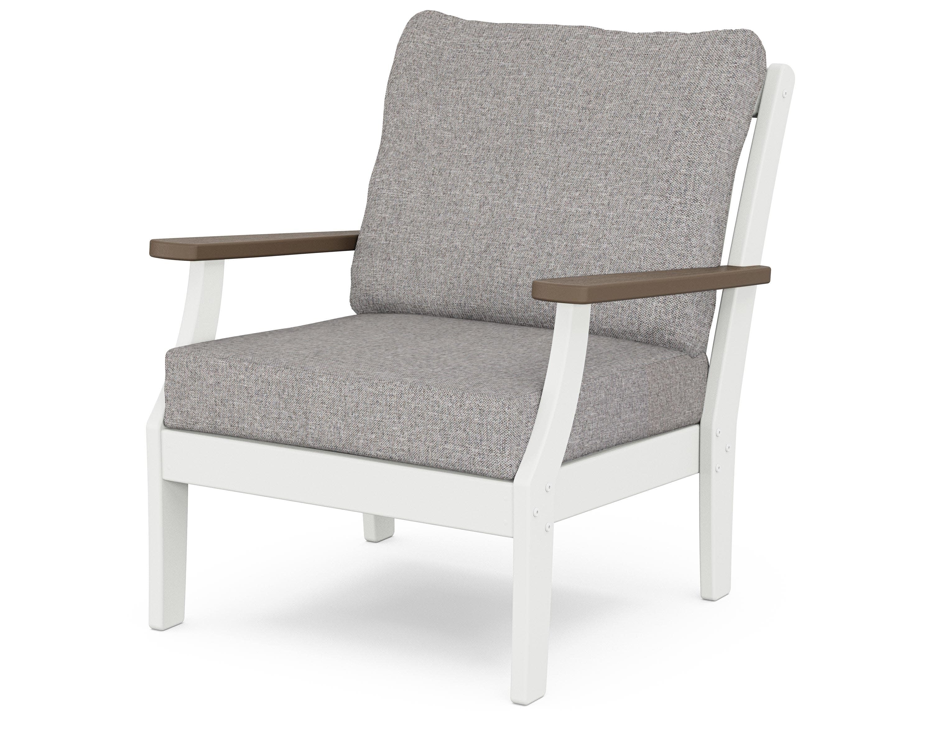 Braxton Deep Seating Chair in White / Kona / Grey Mist