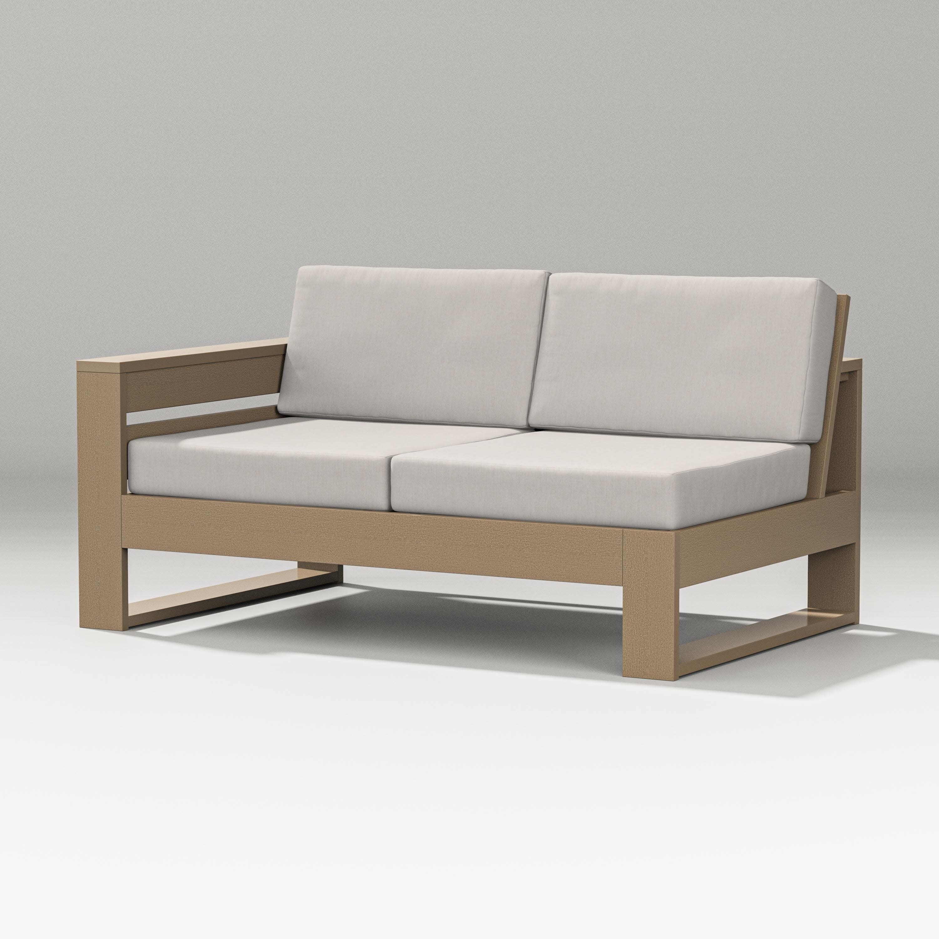 Latitude Modular Left Arm Loveseat in Vintage Sahara / Cast Ash