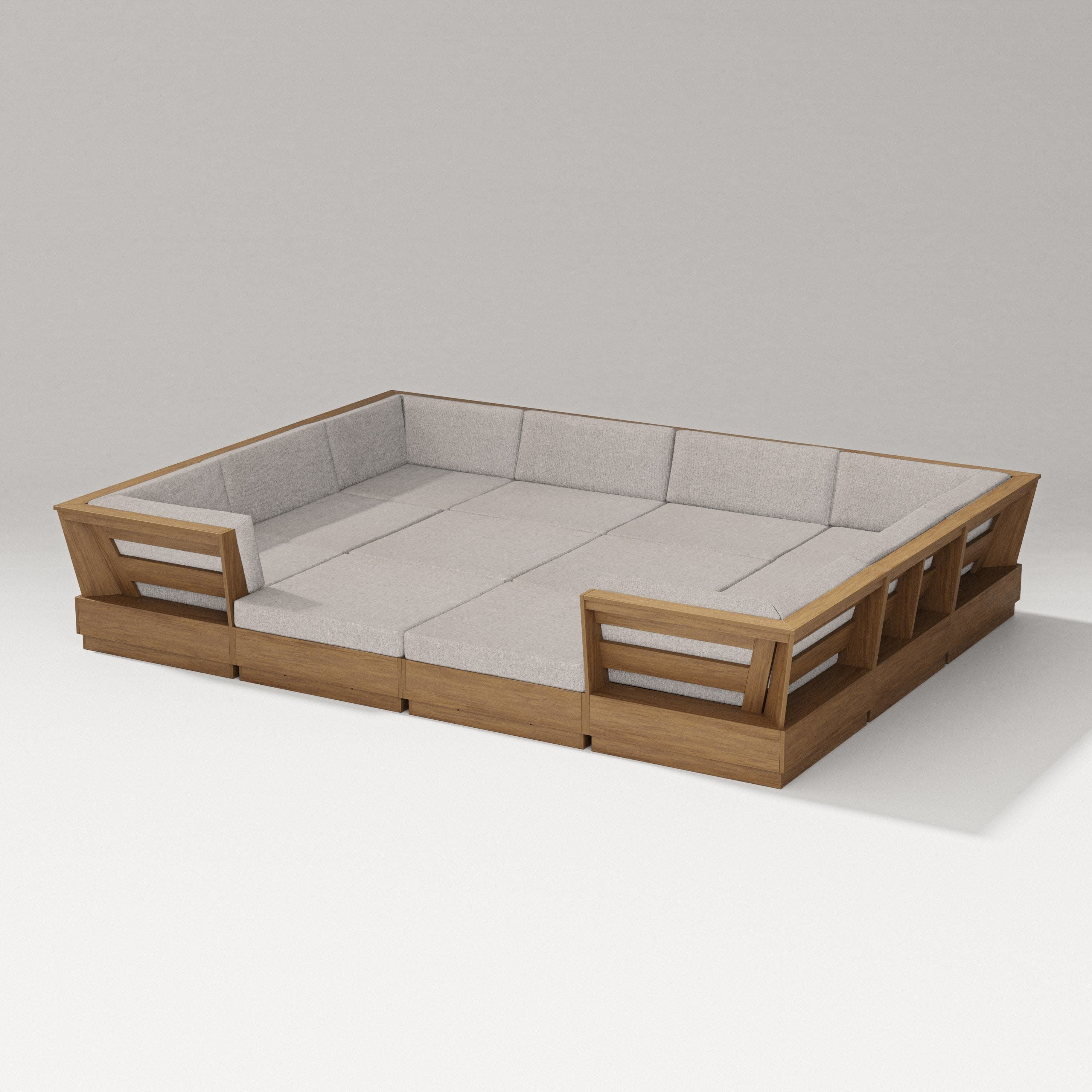 Elevate 12-Piece Pit Sectional in Natural / Weathered Tweed