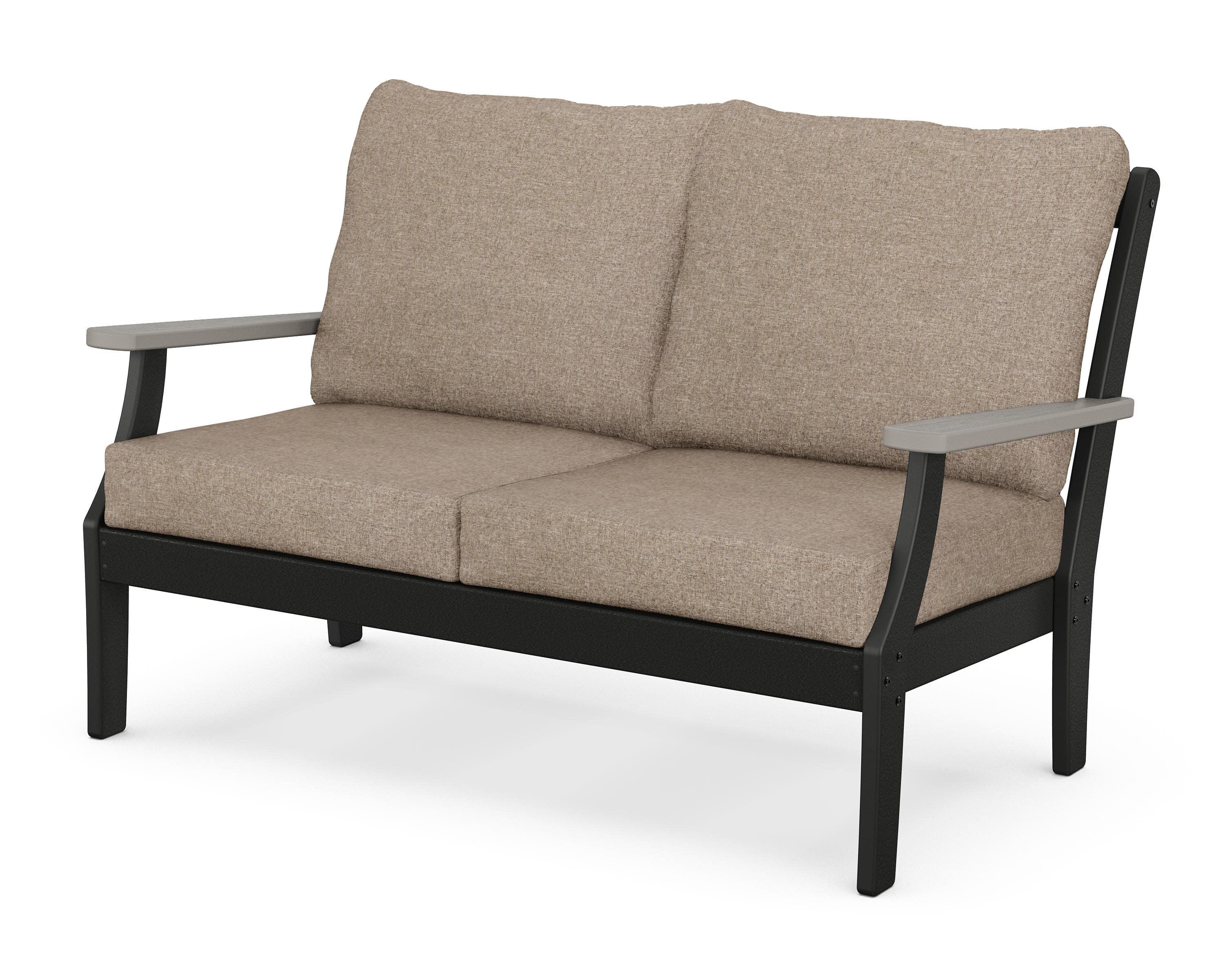 Braxton Deep Seating Loveseat in Black / Driftwood / Spiced Burlap