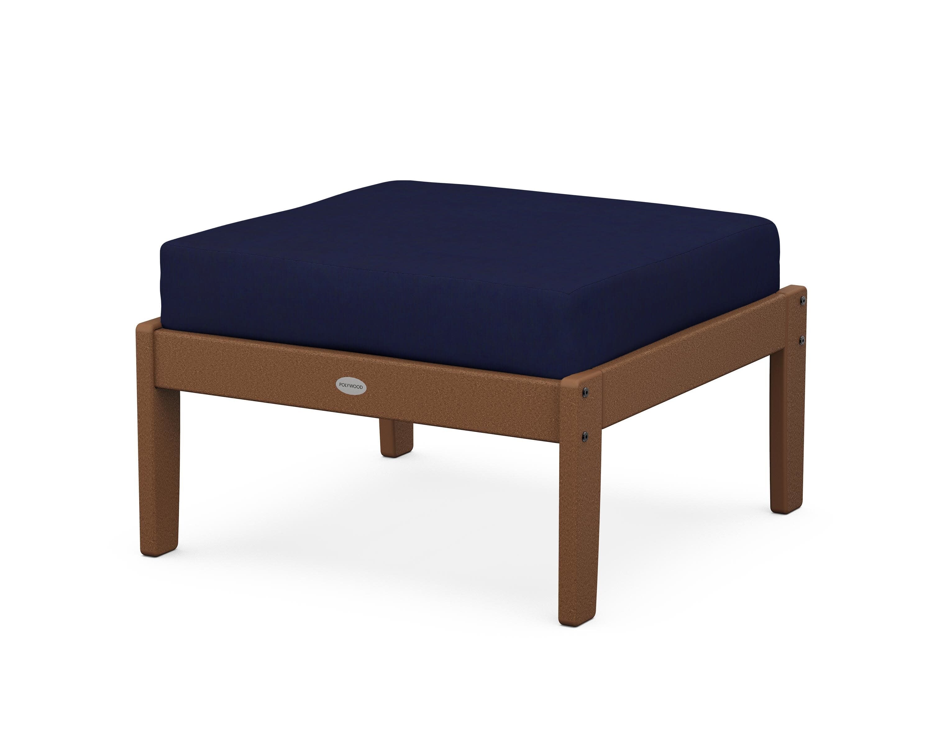Braxton Deep Seating Ottoman in Teak / Navy